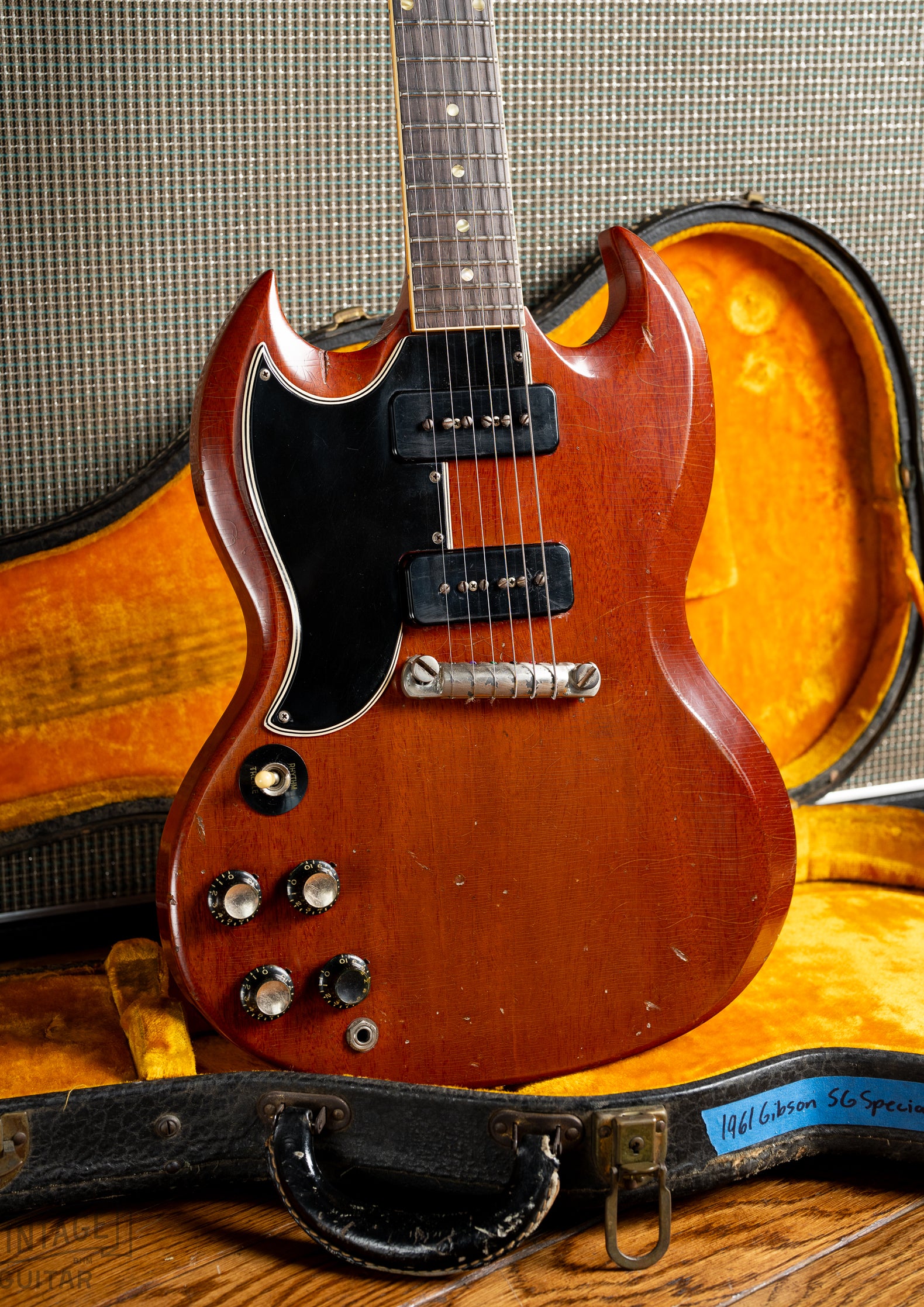 Body of 1961 Gibson SG Special left handed in Cherry Red finish