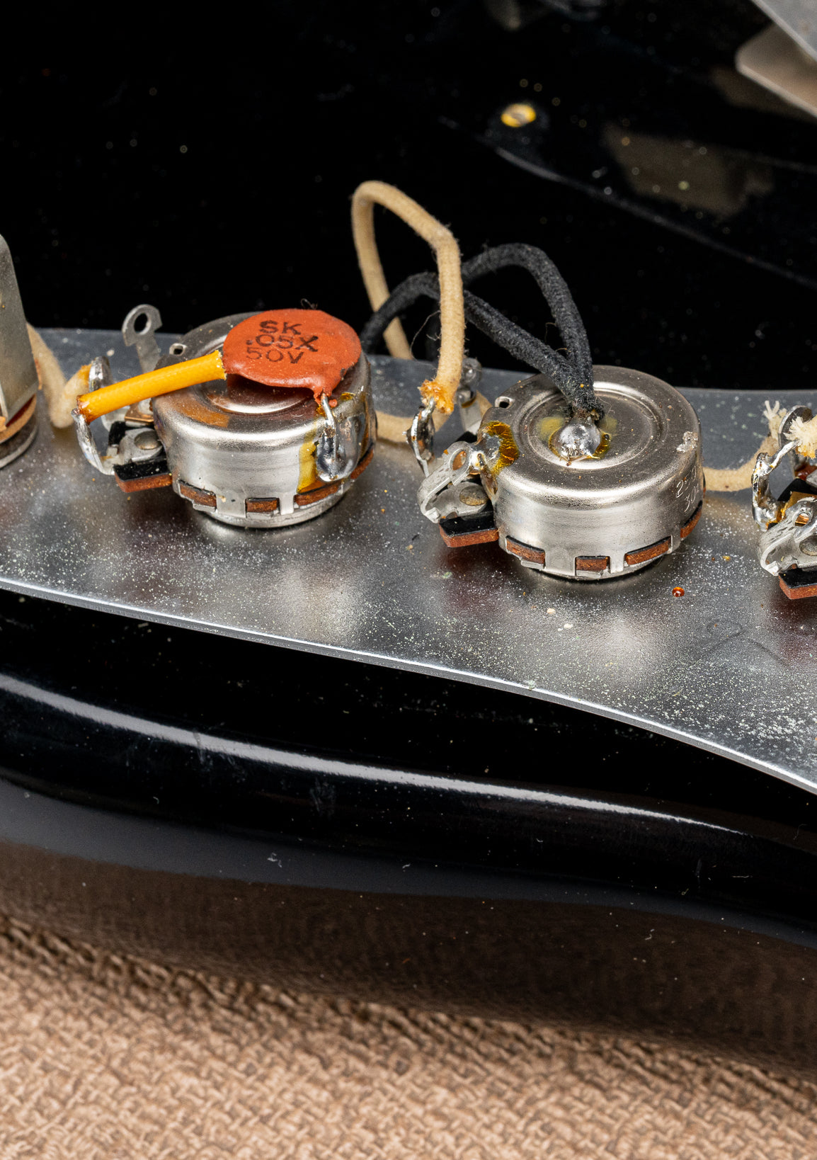 1962 Fender Jazz Bass custom color black custom color guitar tortoise shell pick guard pot codes