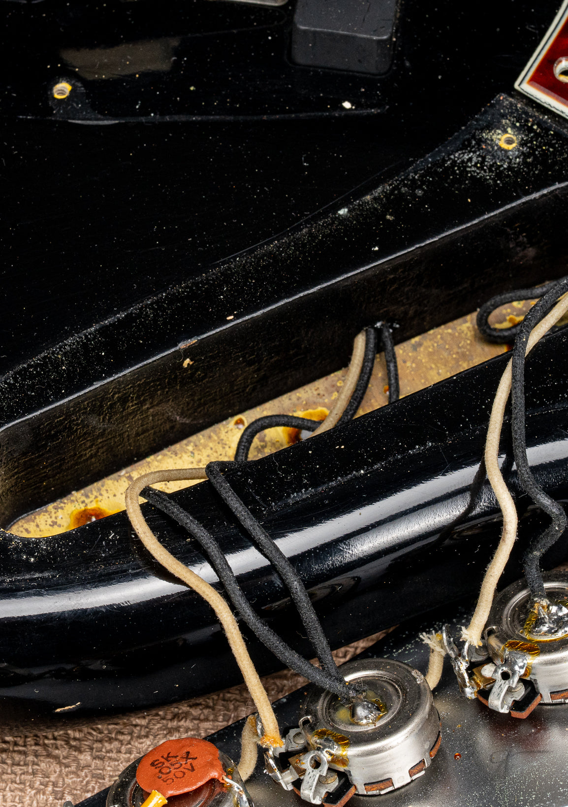 1962 Fender Jazz Bass custom color black custom color guitar tortoise shell pick guard control cavity