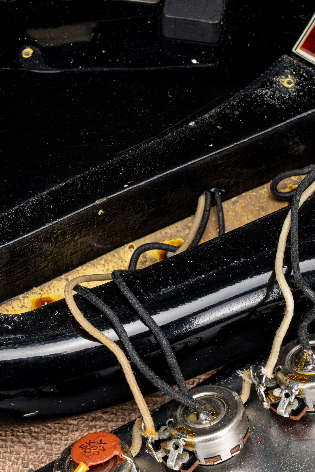 1962 Fender Jazz Bass custom color black custom color guitar tortoise shell pick guard control cavity