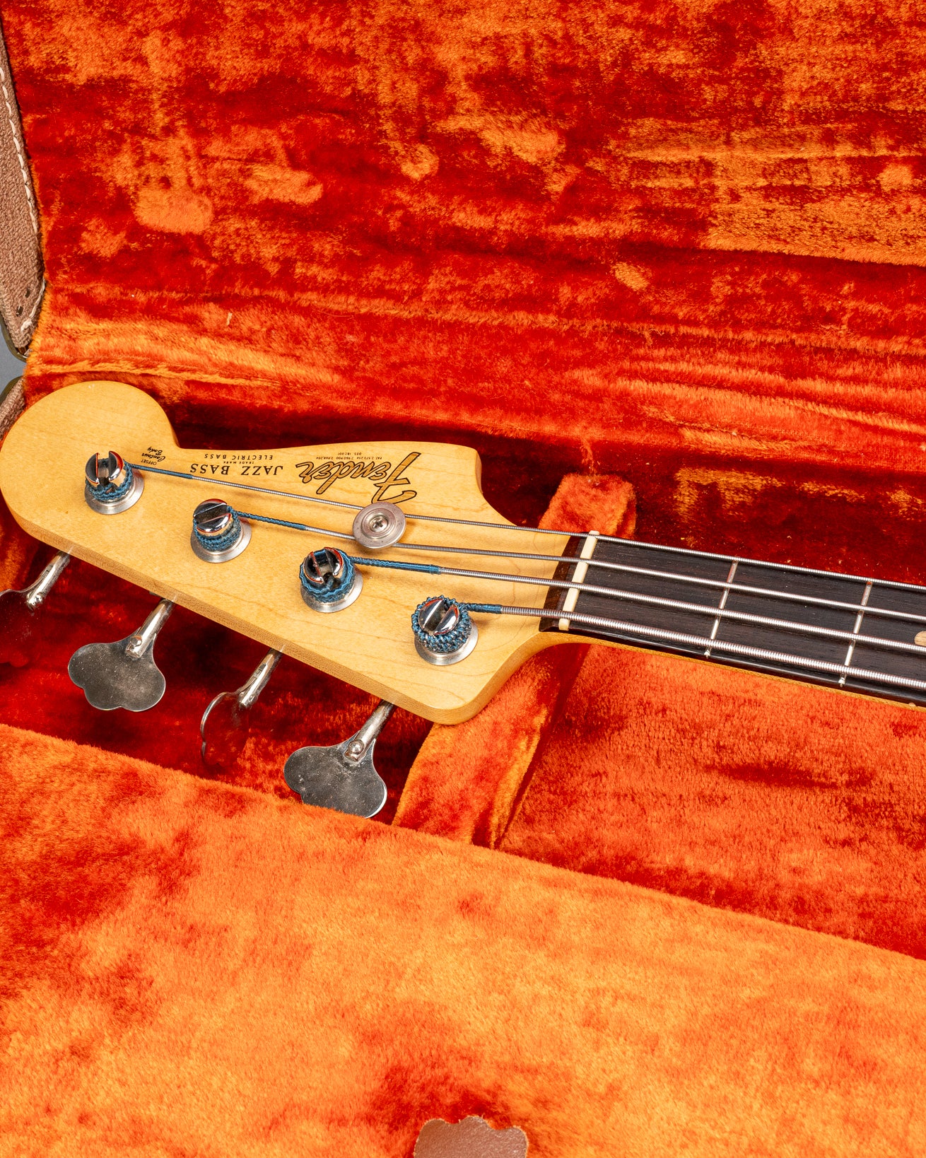 1962 Fender Jazz Bass custom color black custom color guitar headstock and neck in original case