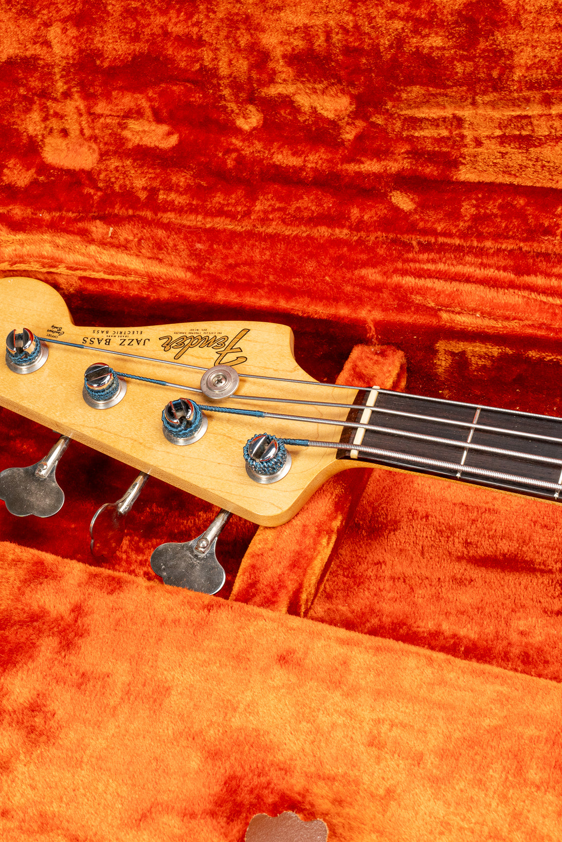 1962 Fender Jazz Bass custom color black custom color guitar headstock and neck in original case