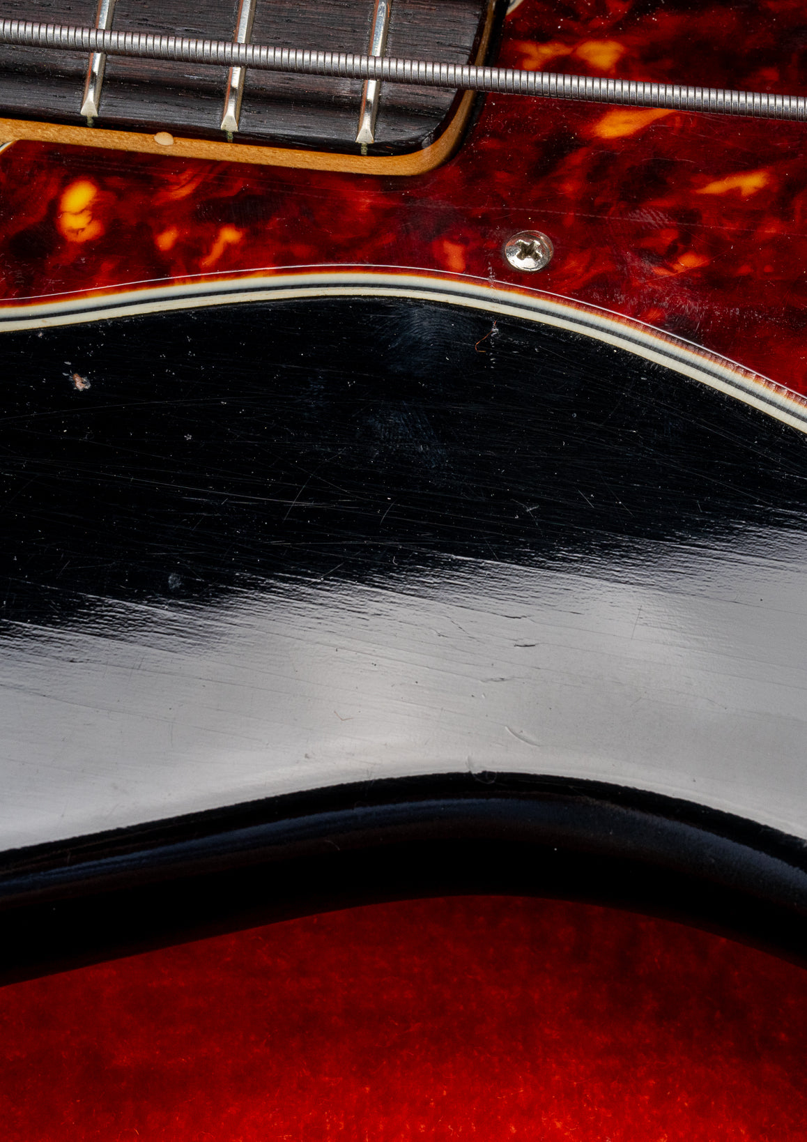 1962 Fender Jazz Bass custom color black custom color guitar tortoise shell pick guard finish checking