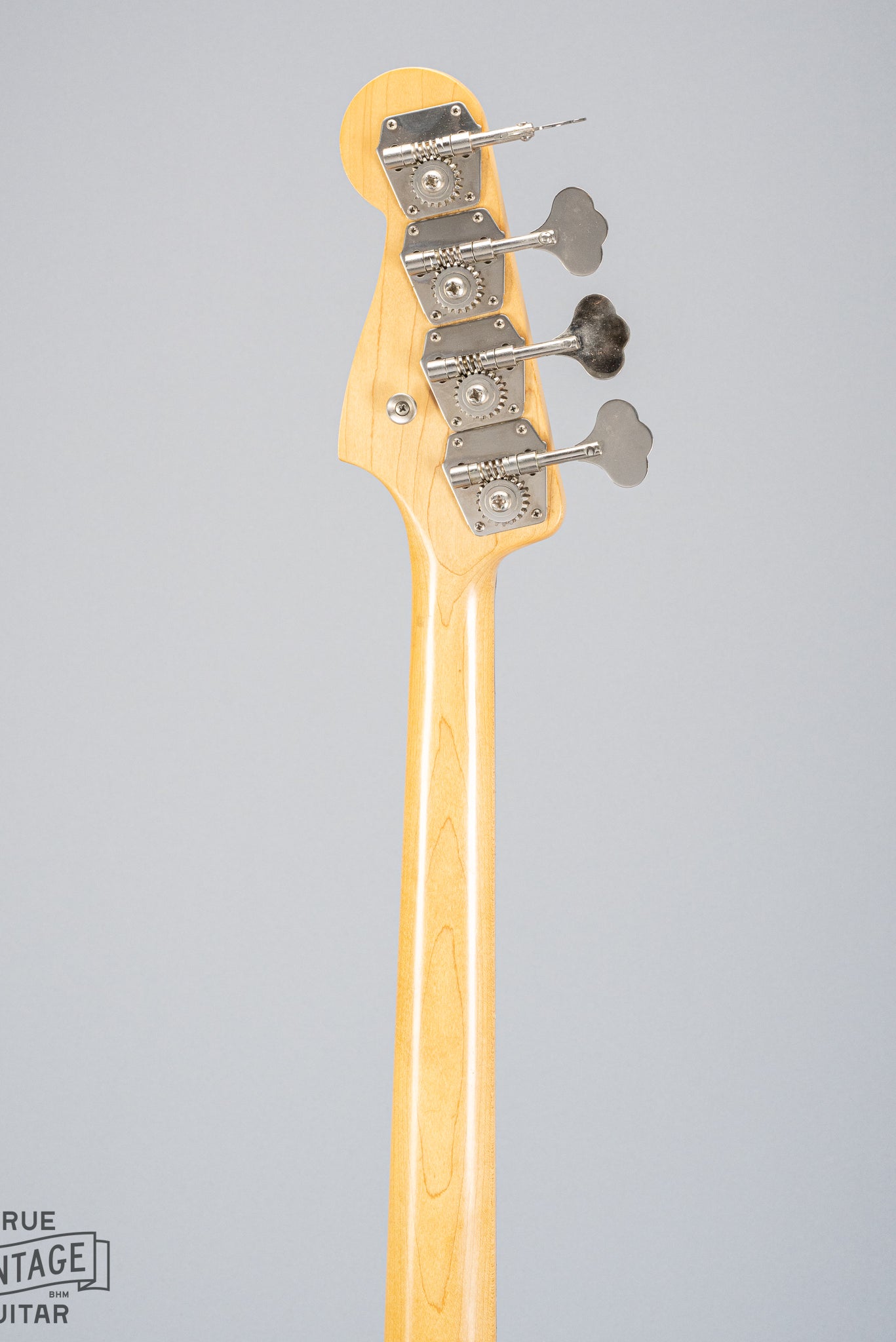 back of 1962 Fender Jazz Bass custom color black custom color guitar neck and headstock