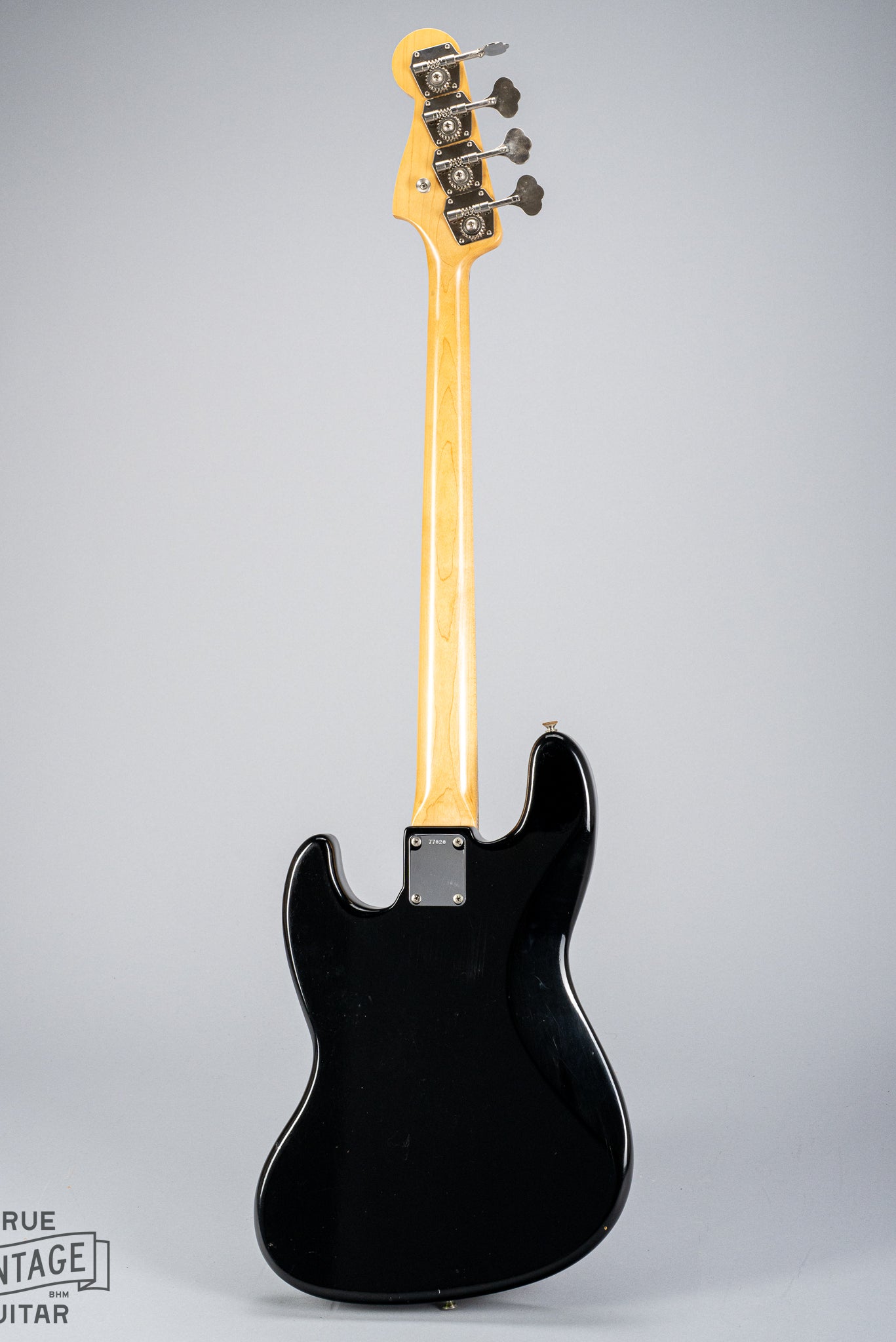 Back of 1962 Fender Jazz Bass custom color black back of body neck and headstock