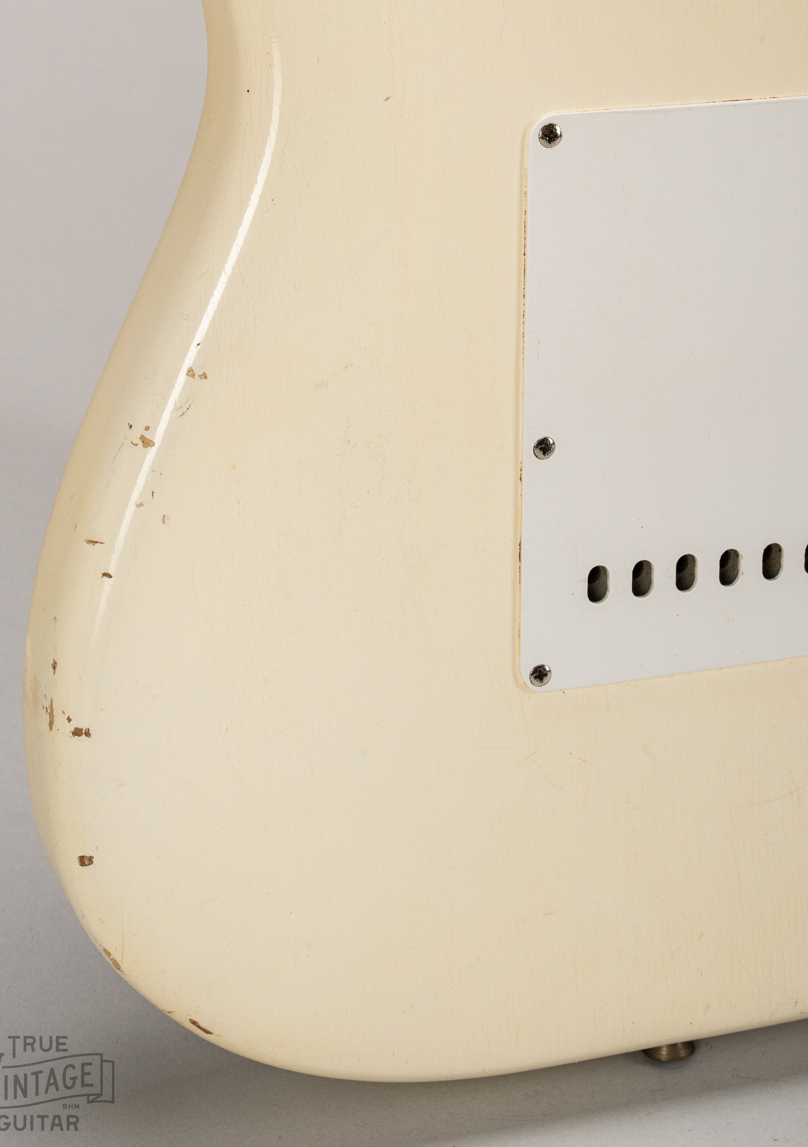 Small nicks and dings on the original Olympic White finish