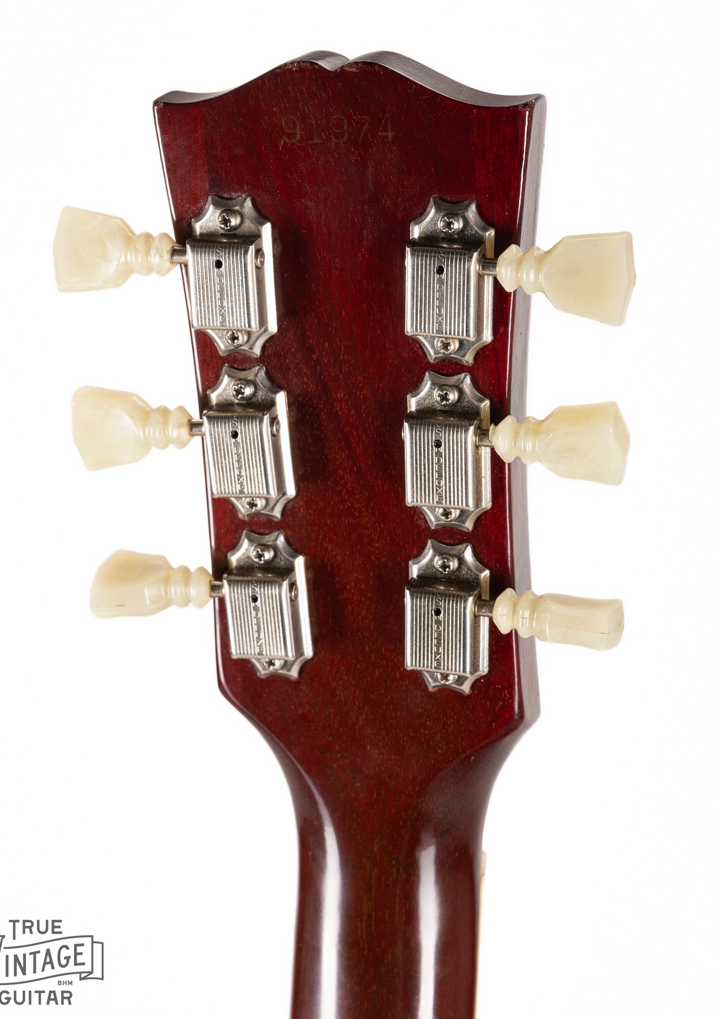 Back of 1963 Gibson ES-335 Cherry Headstock