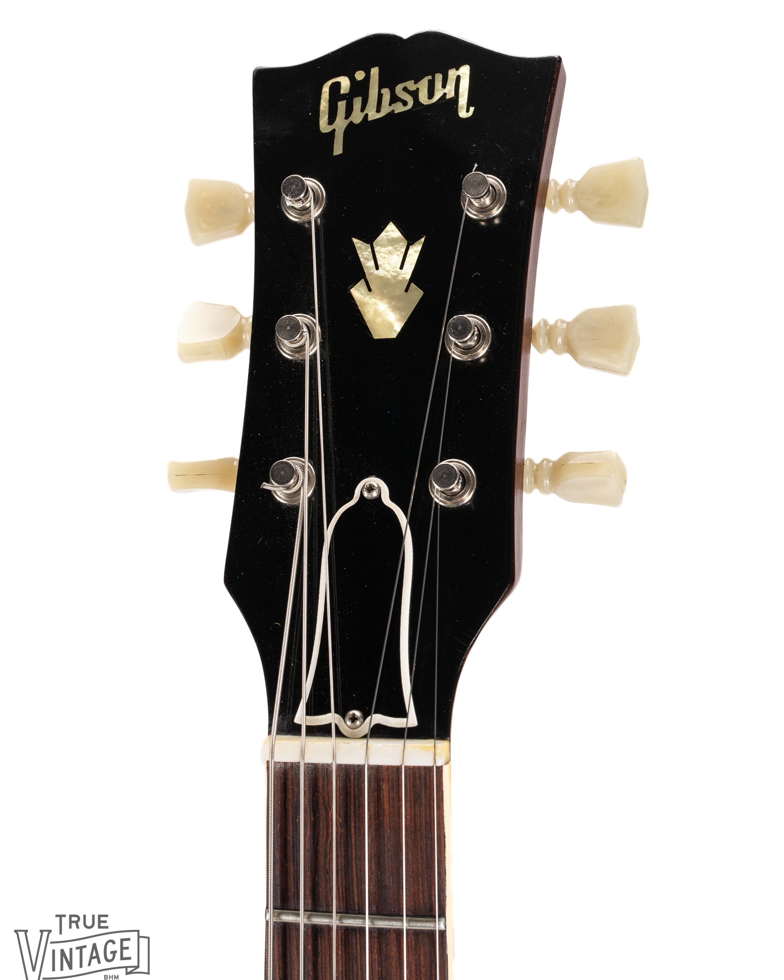 Front of 1963 Gibson ES-335 Cherry Headstock