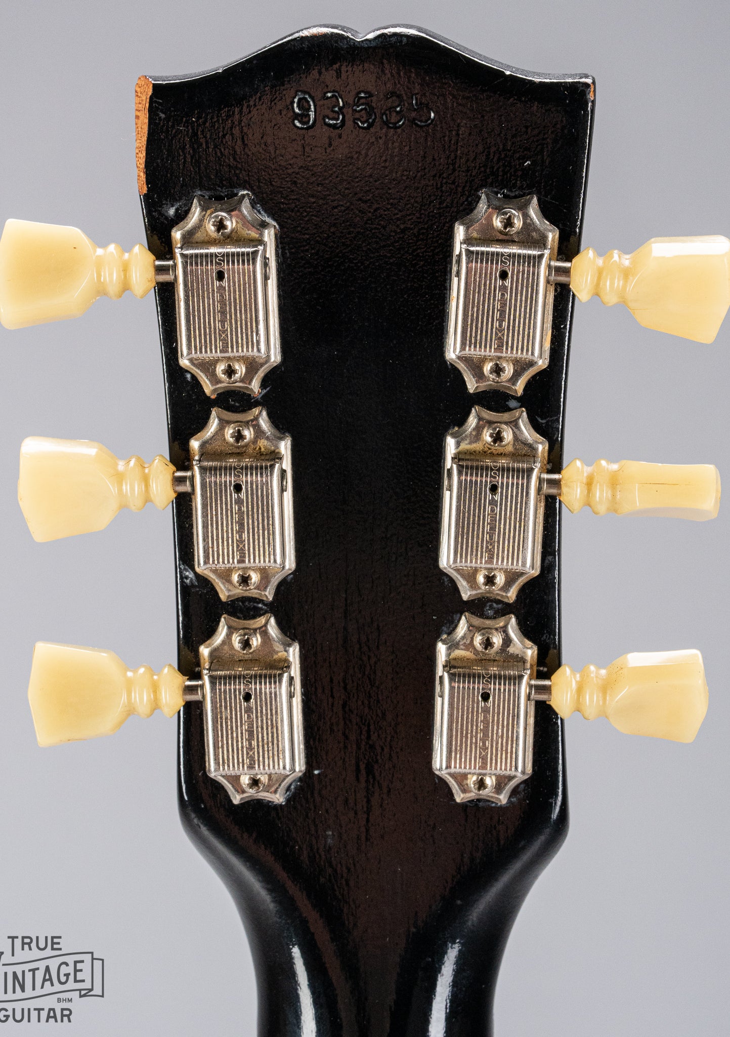 front of Gibson 1963 ES-335 Cherry red guitar serial number