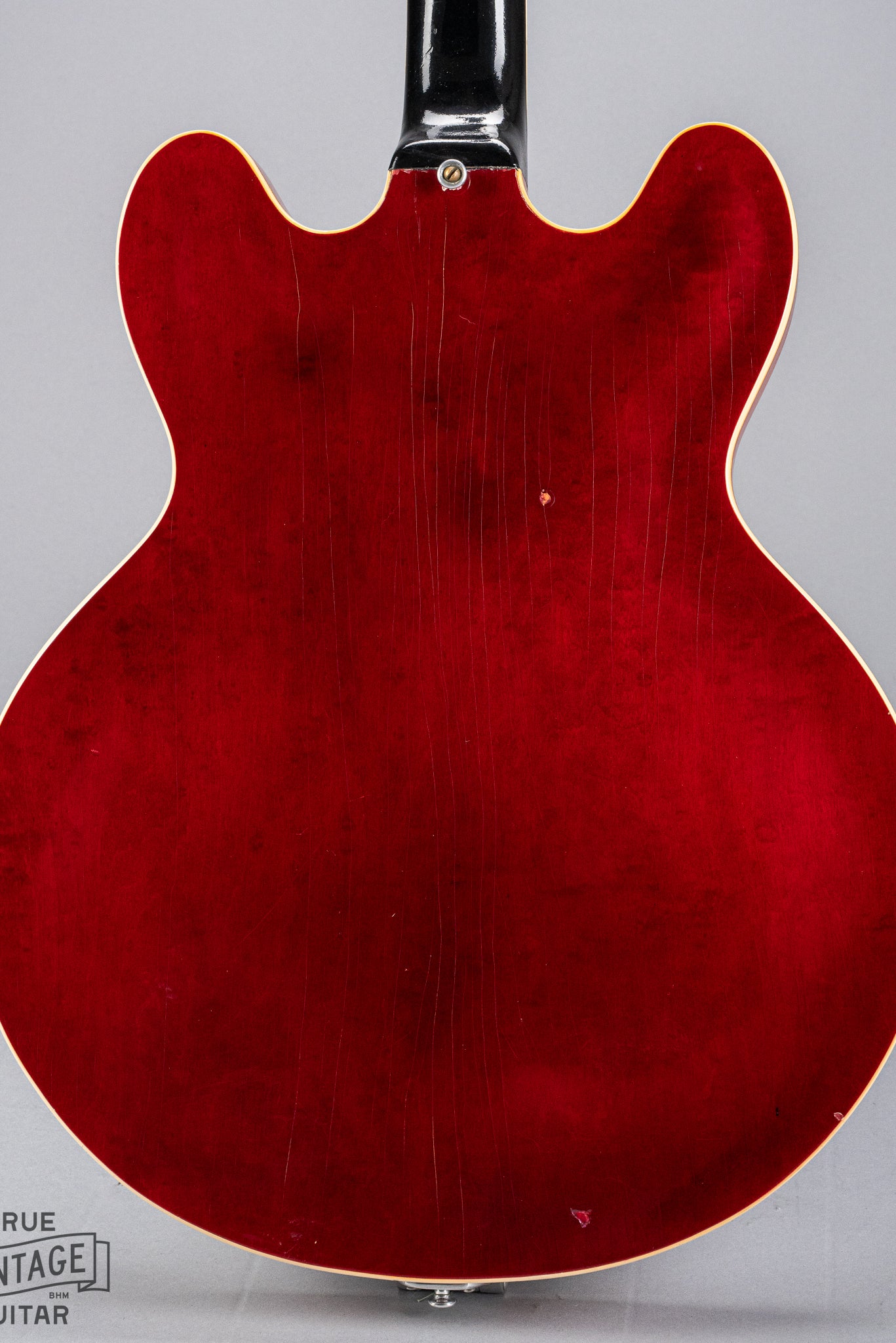 back of Gibson 1963 ES-335 Cherry red guitar body