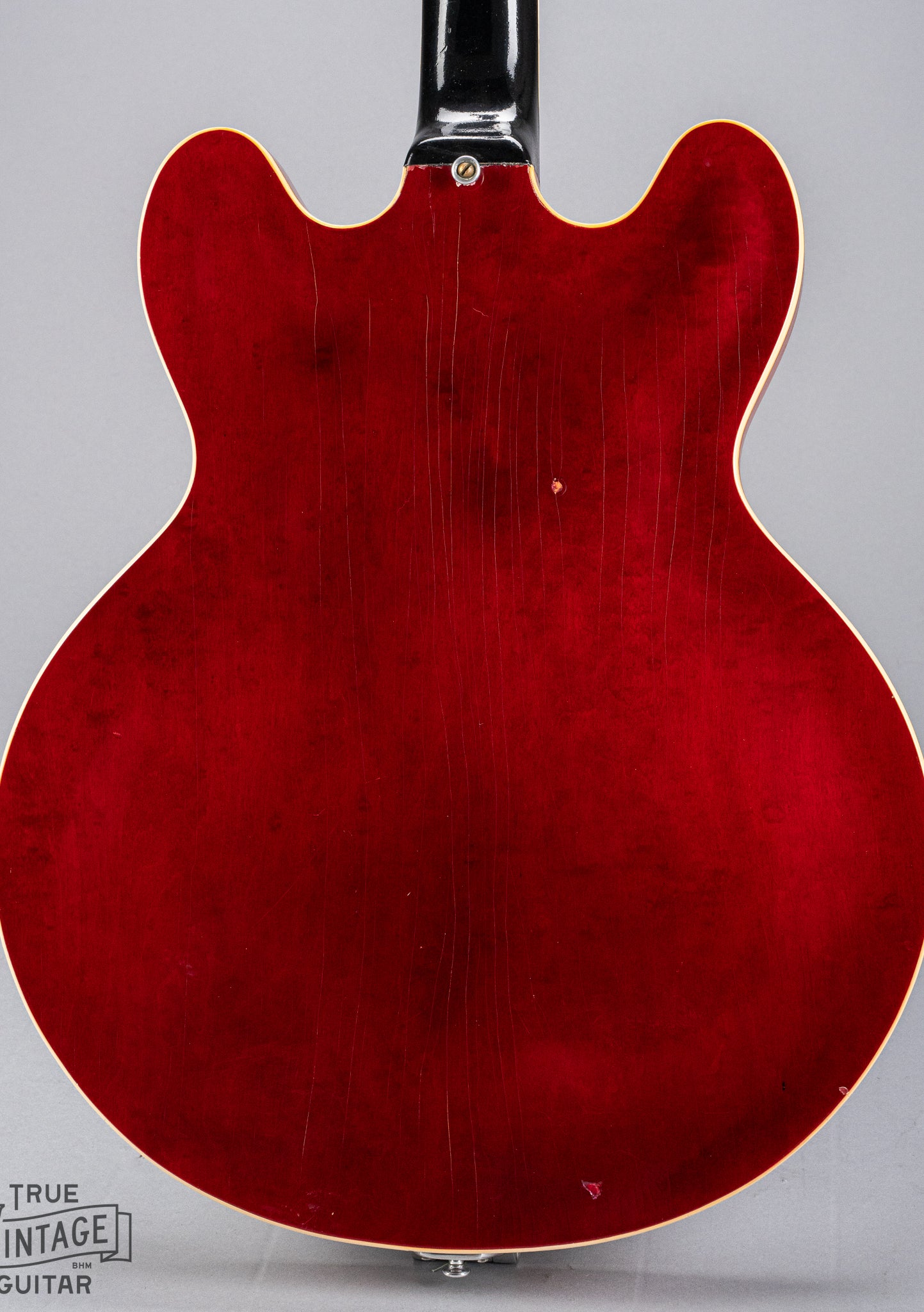 back of Gibson 1963 ES-335 Cherry red guitar body