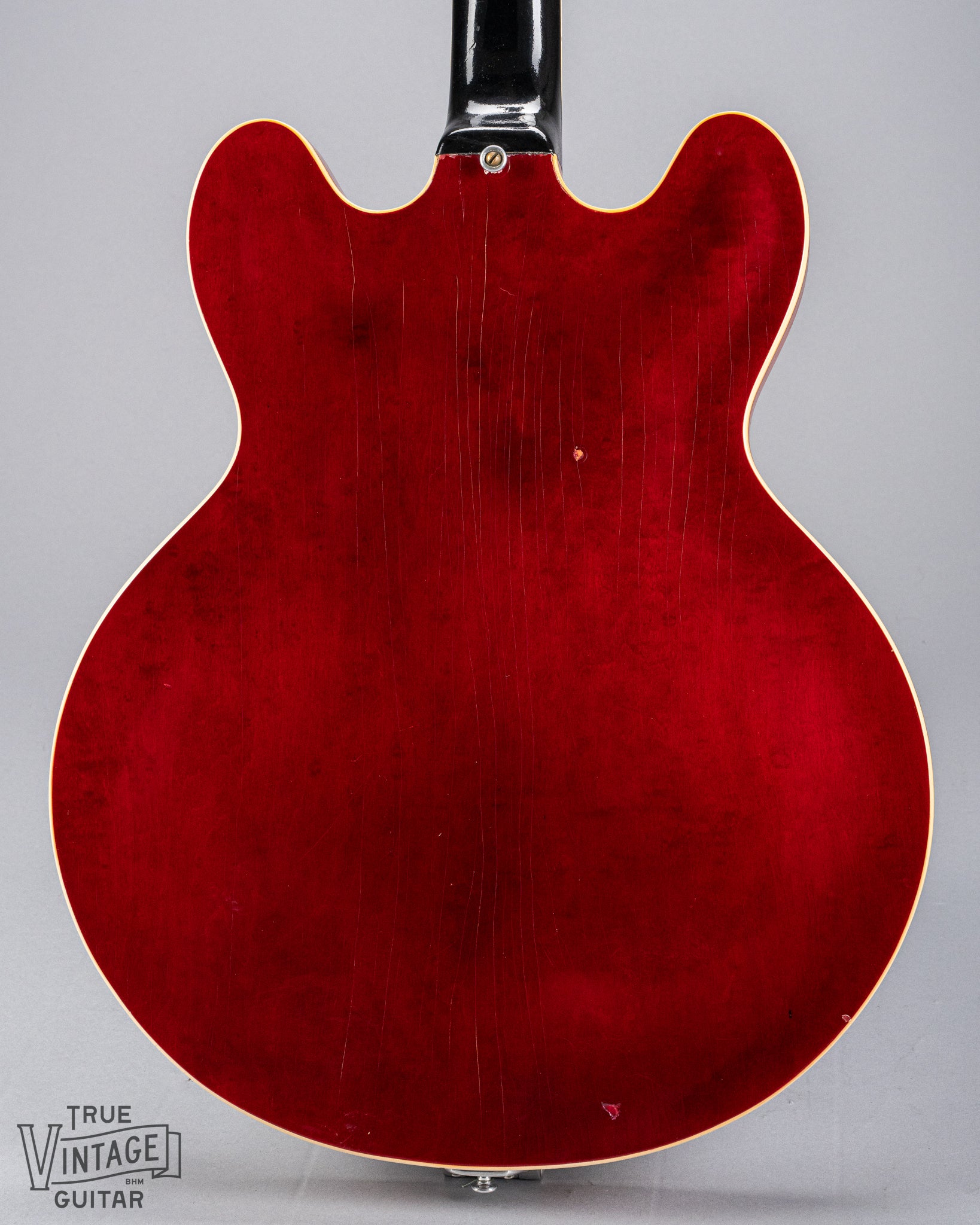 back of Gibson 1963 ES-335 Cherry red guitar body