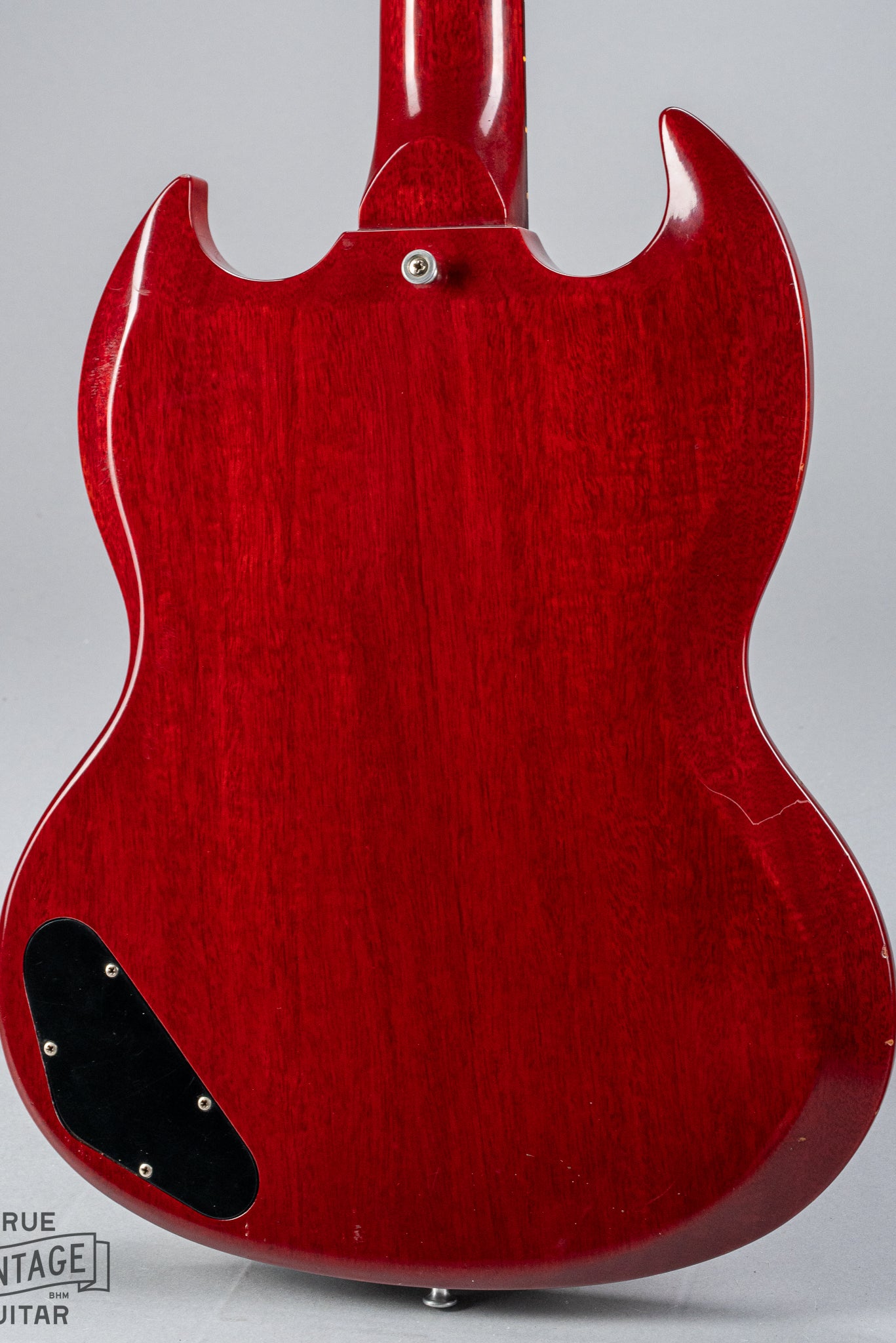 back of Gibson Les Paul Junior Cherry red guitar body