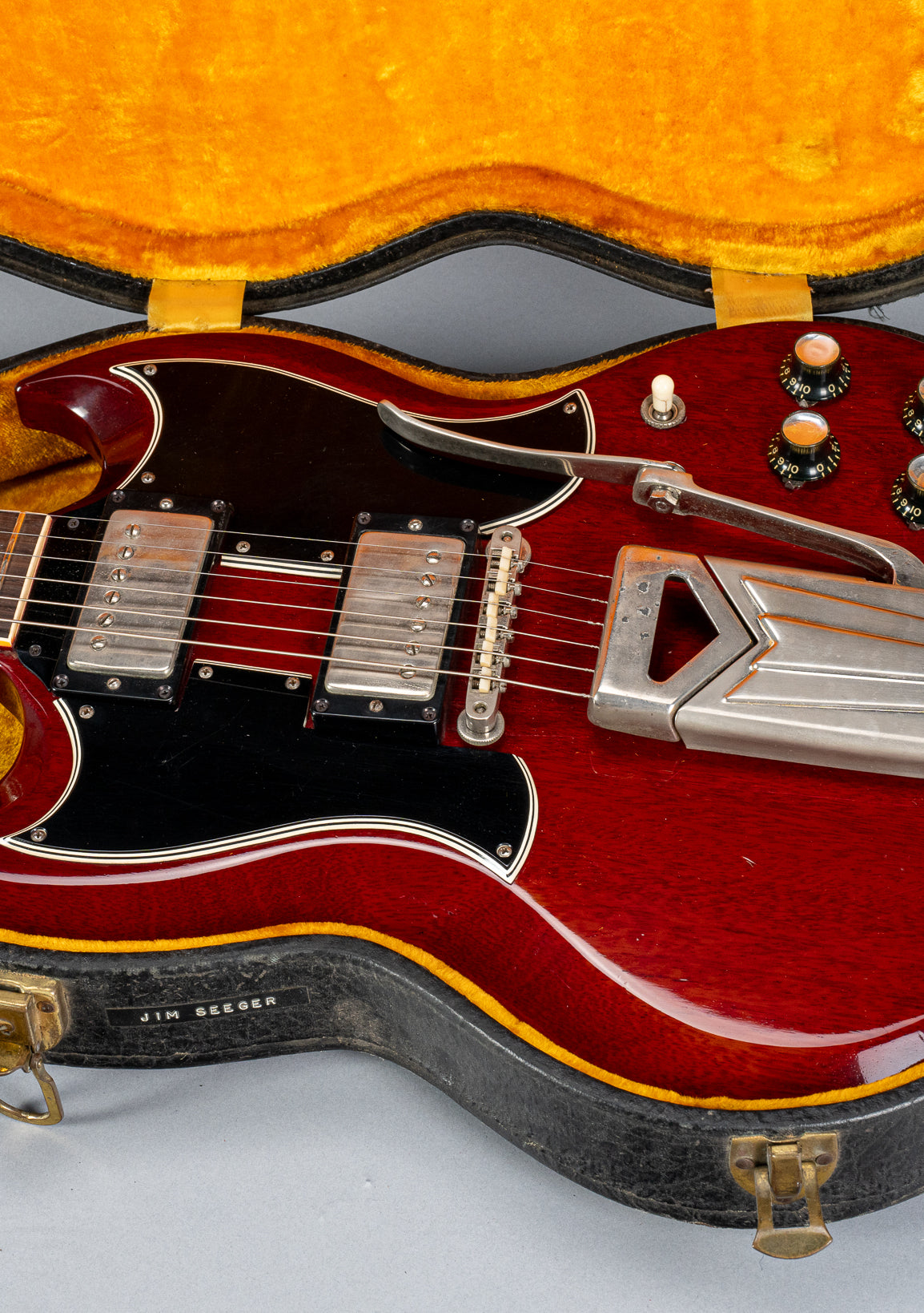 Body of 1963 Gibson Les Paul Standard SG in case with yellow lining