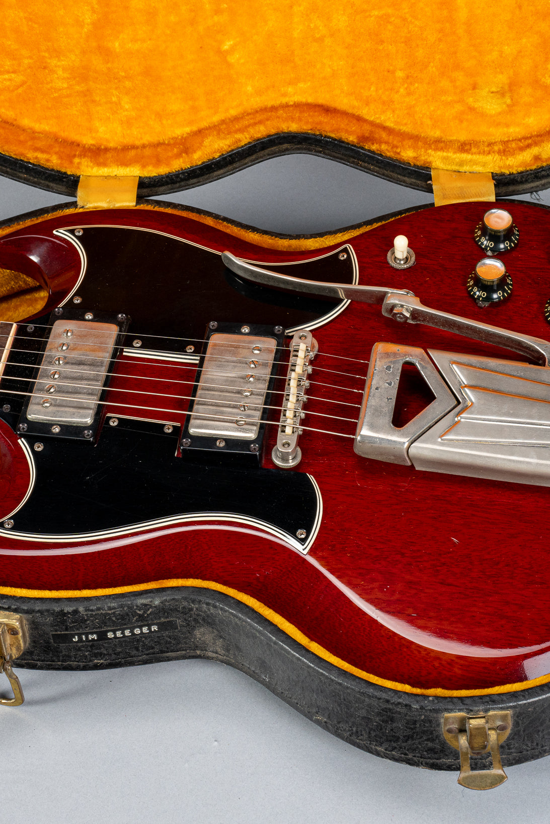 Body of 1963 Gibson Les Paul Standard SG in case with yellow lining