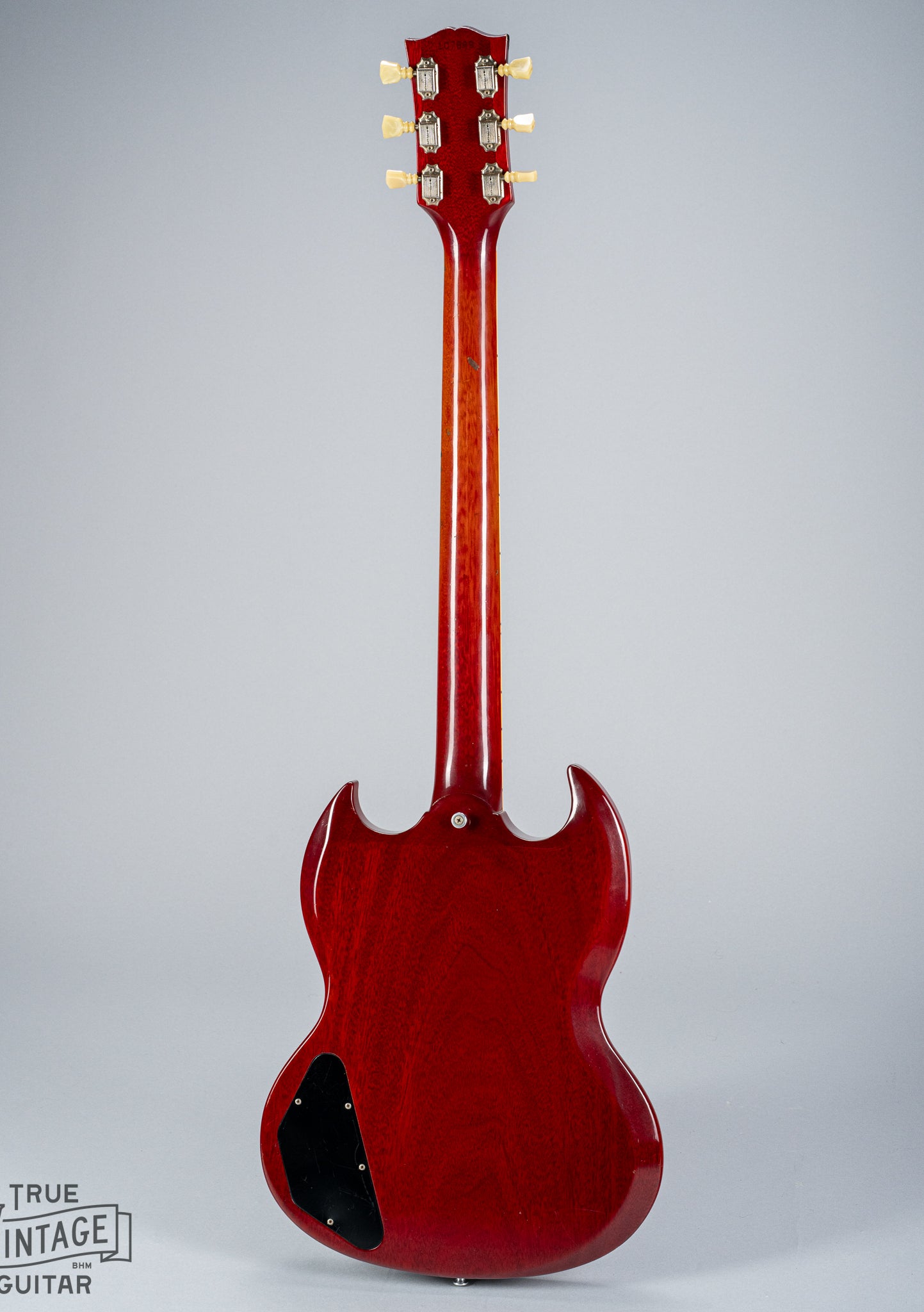 Back of 1963 Gibson Les Paul Standard SG guitar