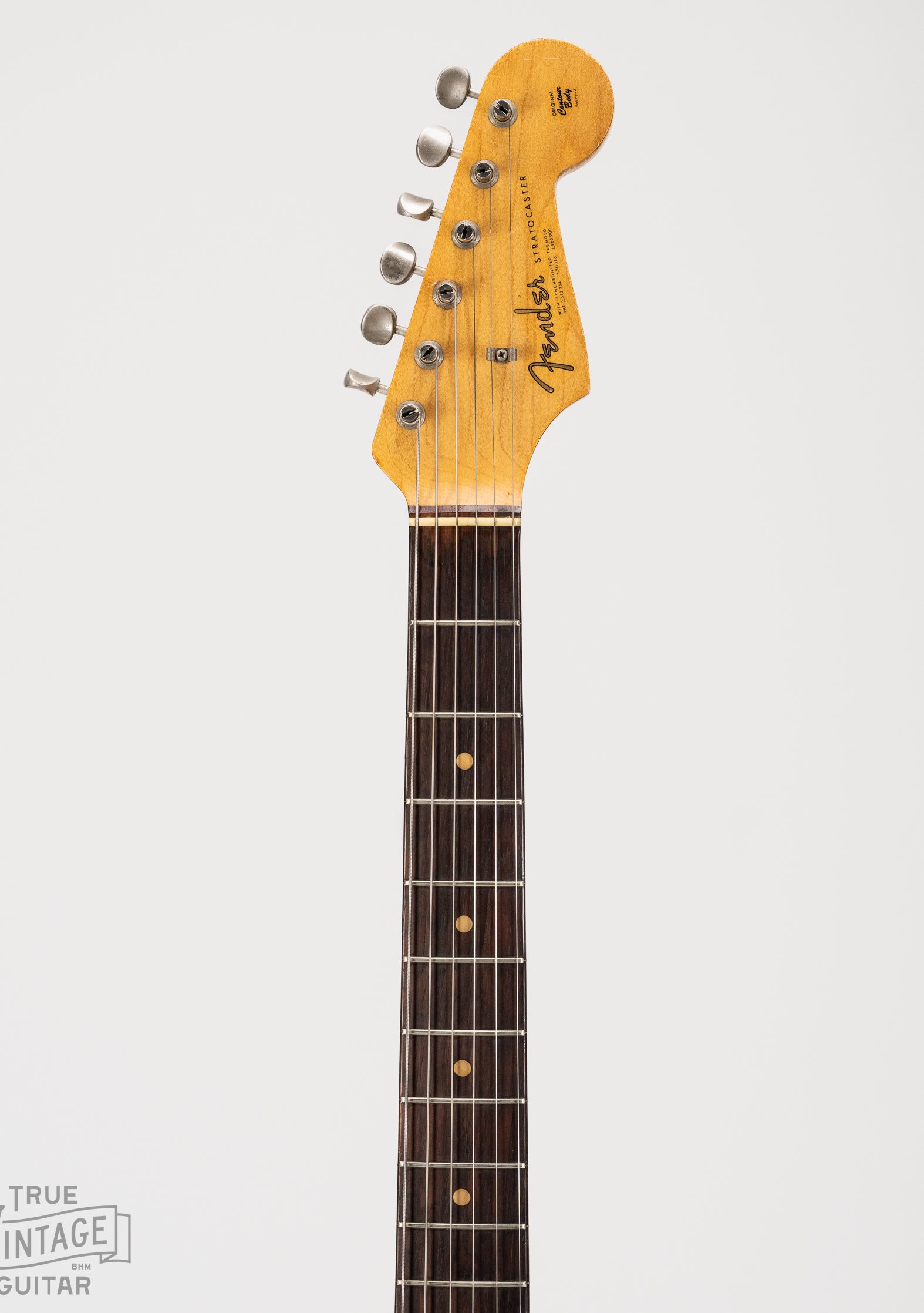Neck of 1963 Fender Stratocaster Lake Placid Blue