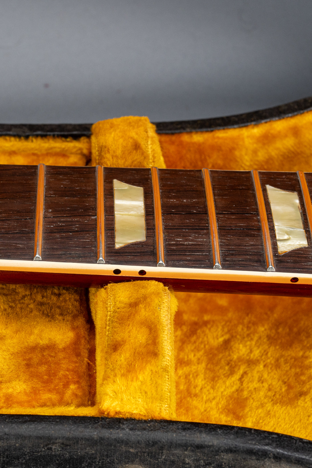 Perfect refret inside the binding on 1963 Gibson Les Paul Standard SG