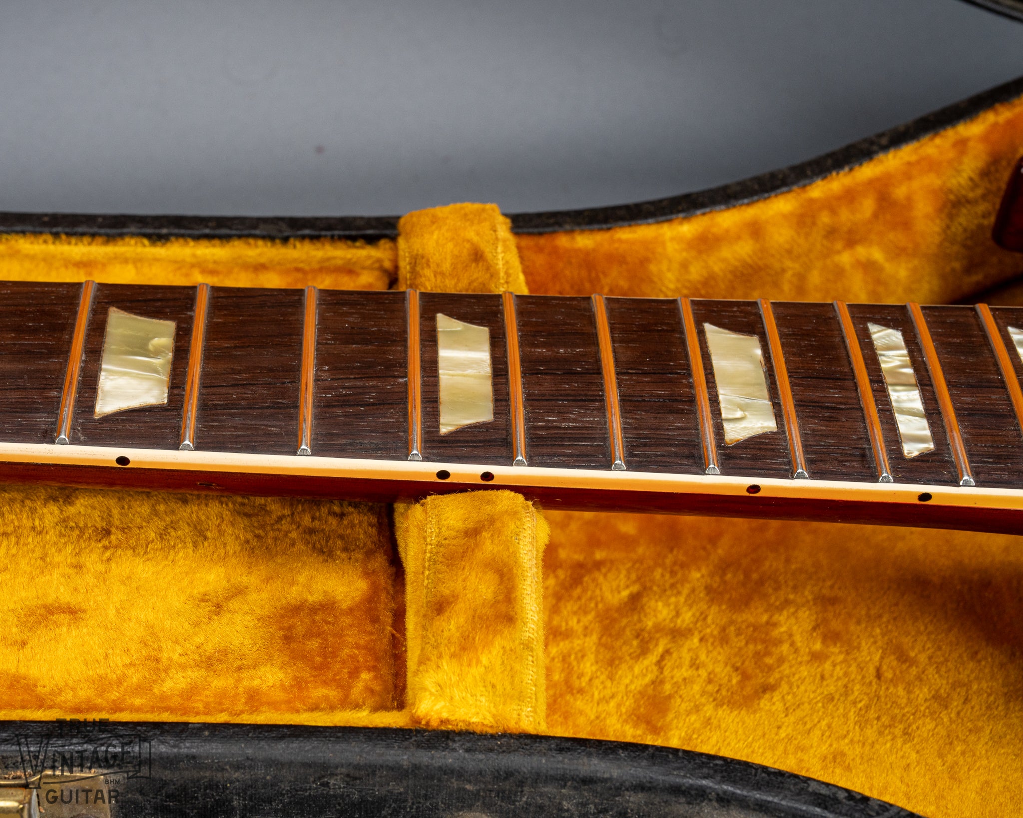 Perfect refret inside the binding on 1963 Gibson Les Paul Standard SG
