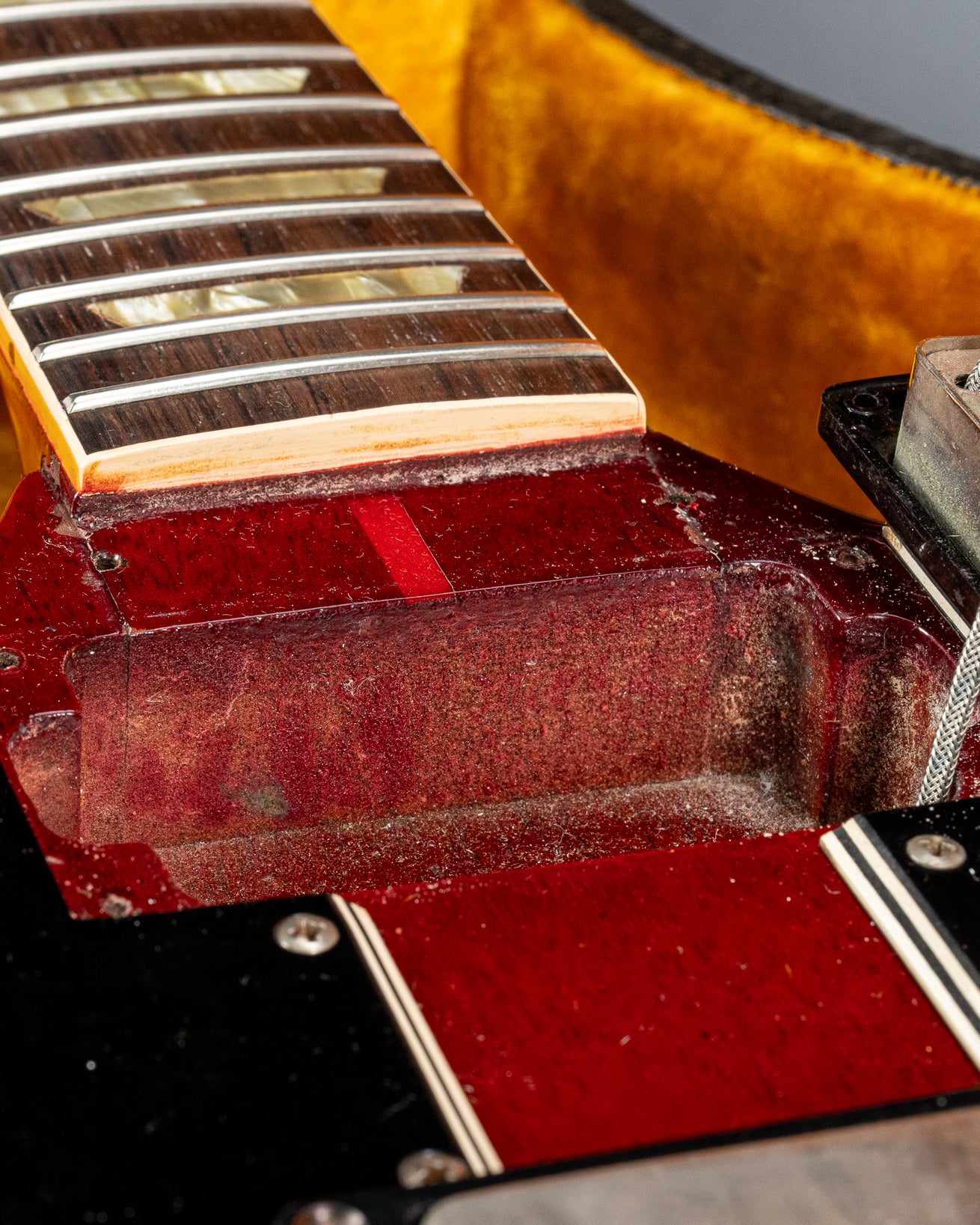 Neck pocket joint of 1963 Gibson Les Paul Standard SG