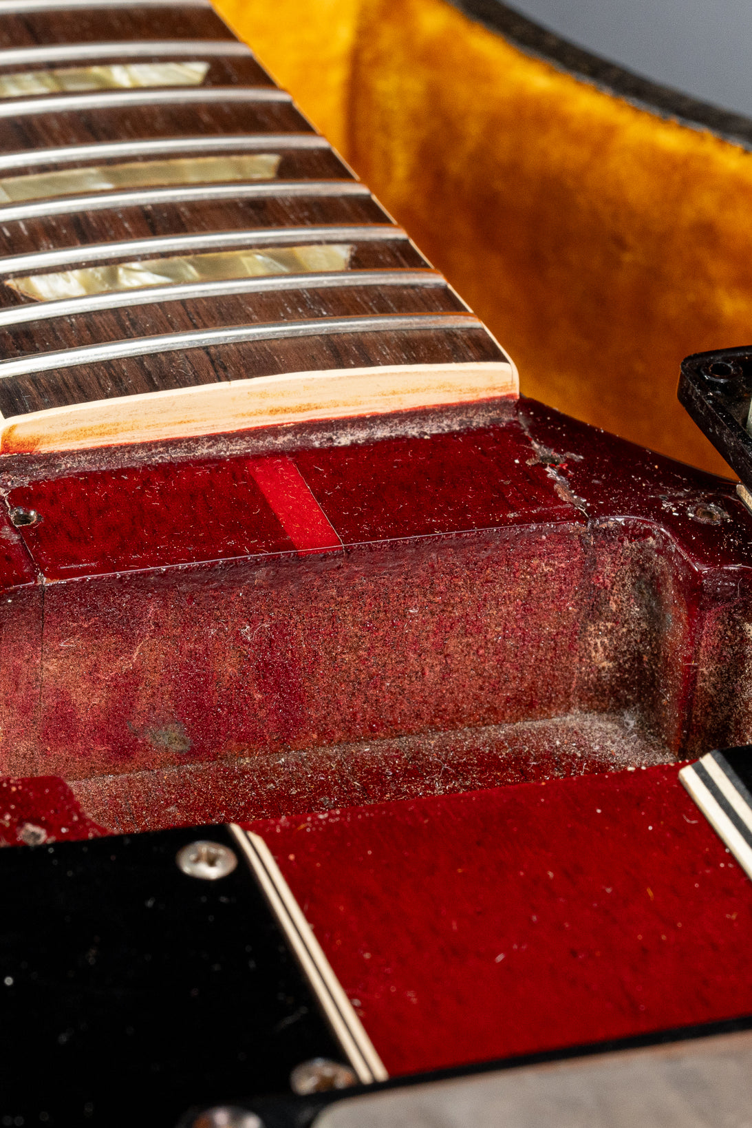 Neck pocket joint of 1963 Gibson Les Paul Standard SG