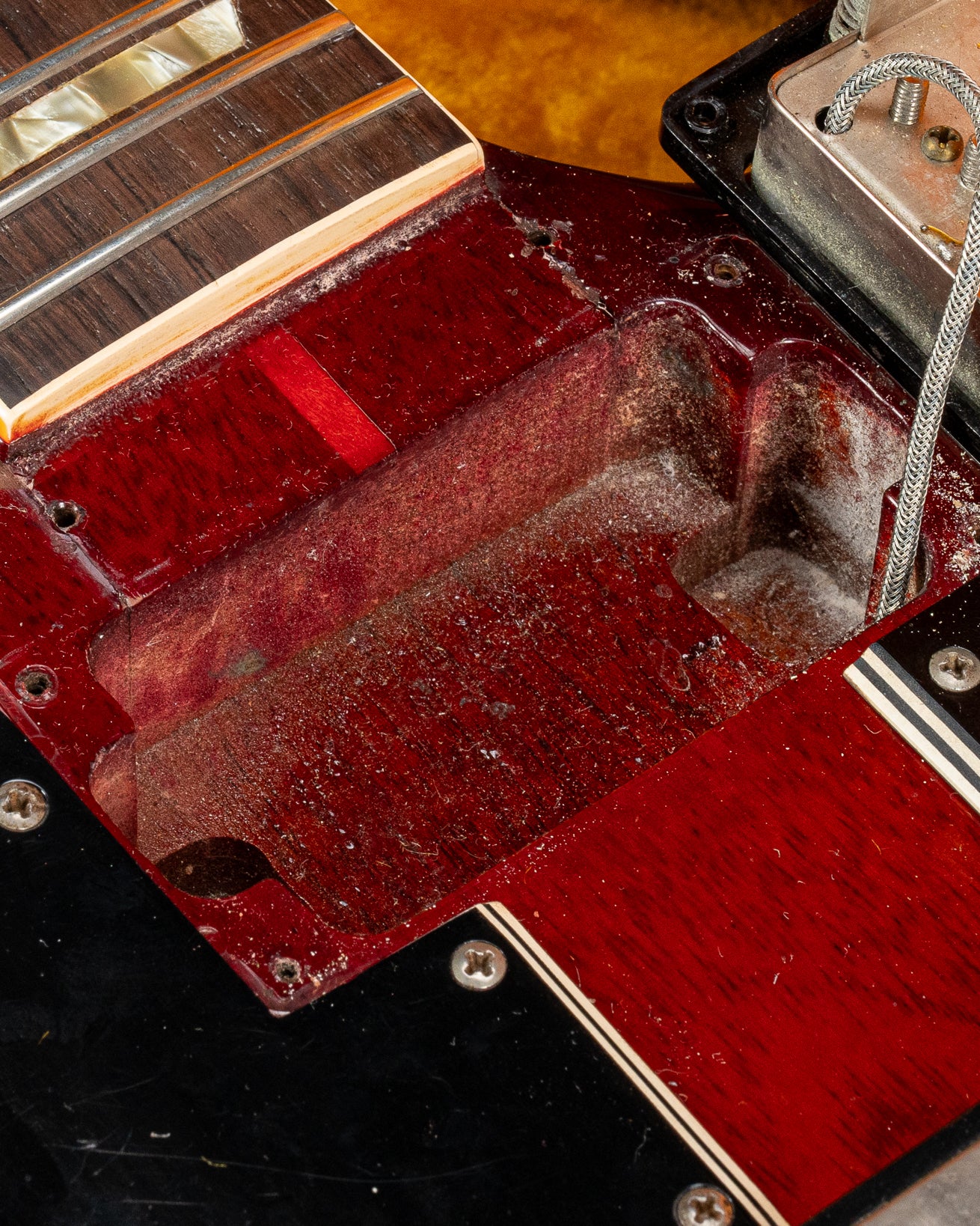 Neck pocket of 1963 Gibson Les Paul Standard SG