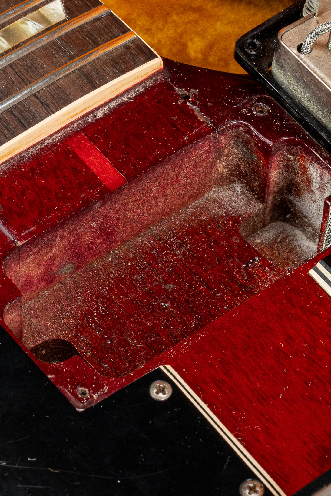 Neck pocket of 1963 Gibson Les Paul Standard SG