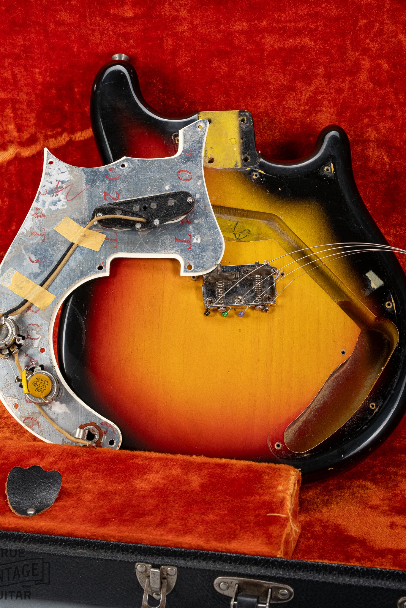 1965 Fender Electric Mandolin Sunburst guitar mandolin under the pickguard control cavity pickup wiring pots
