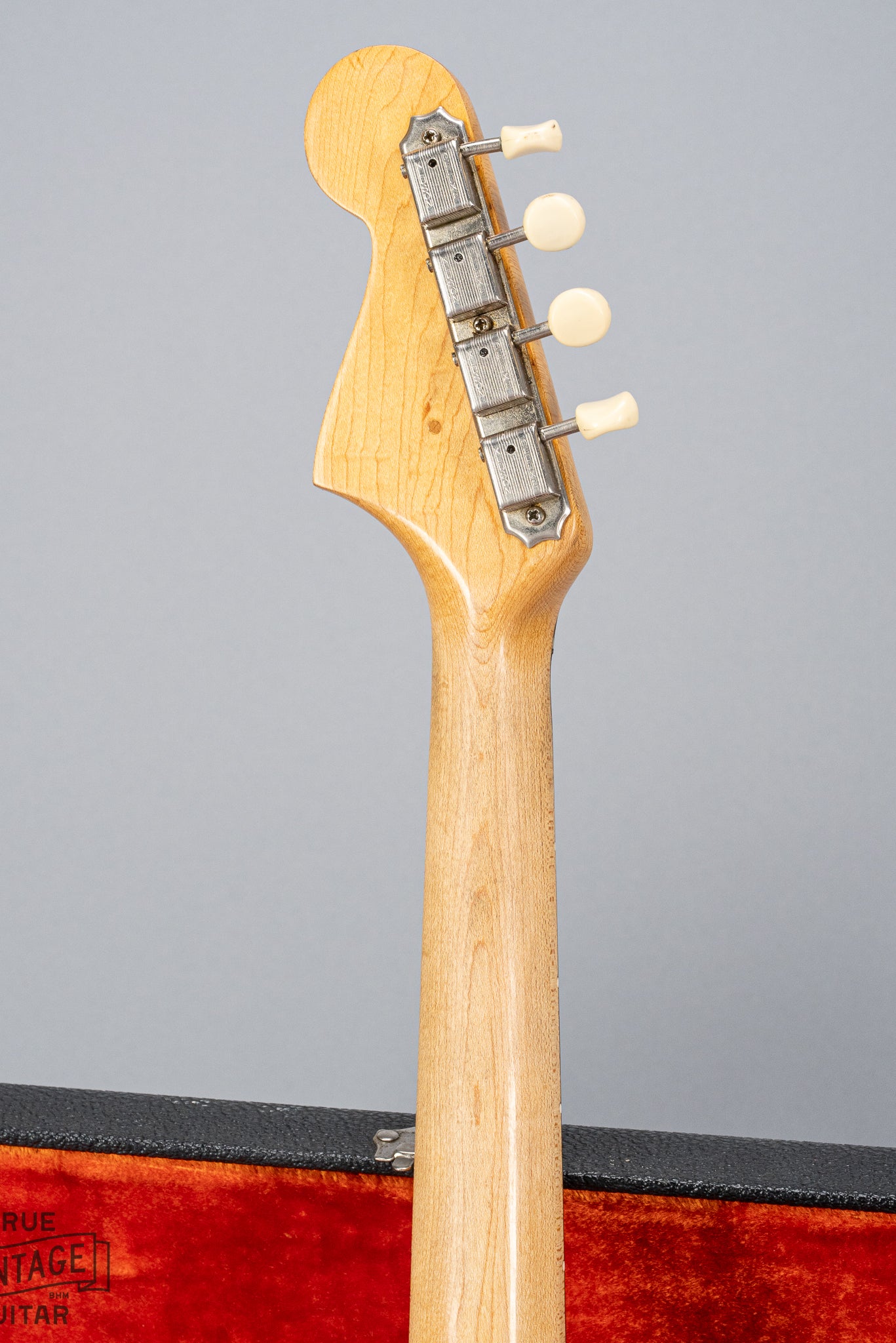 back of 1965 Fender Electric Mandolin Sunburst guitar mandolin neck and headstock original tuners