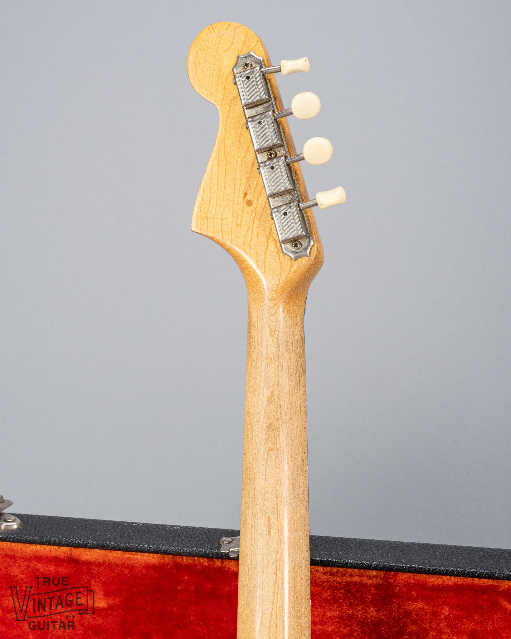 back of 1965 Fender Electric Mandolin Sunburst guitar mandolin neck and headstock original tuners