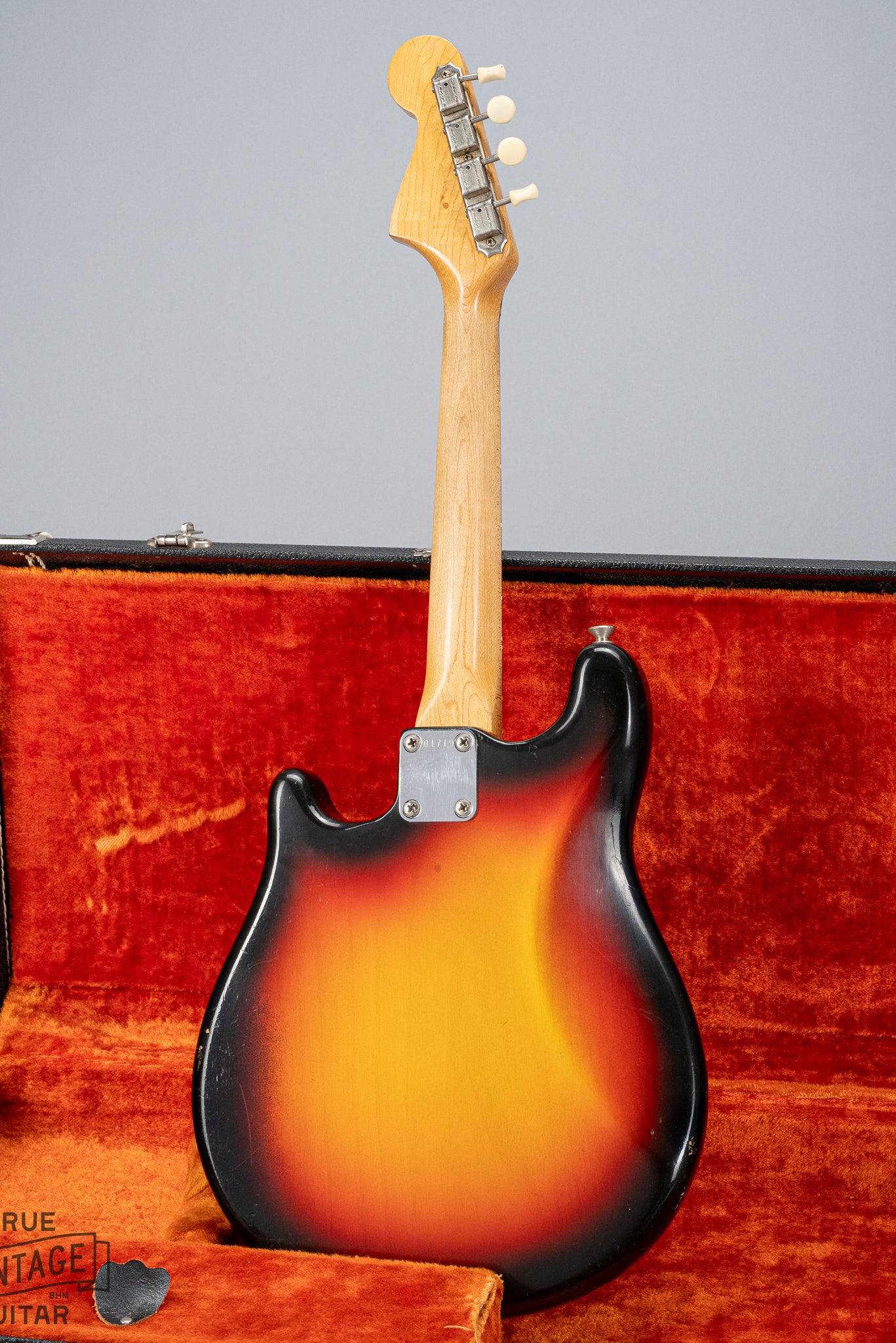 back of 1965 Fender Electric Mandolin Sunburst guitar mandolin body neck plate neck and headstock