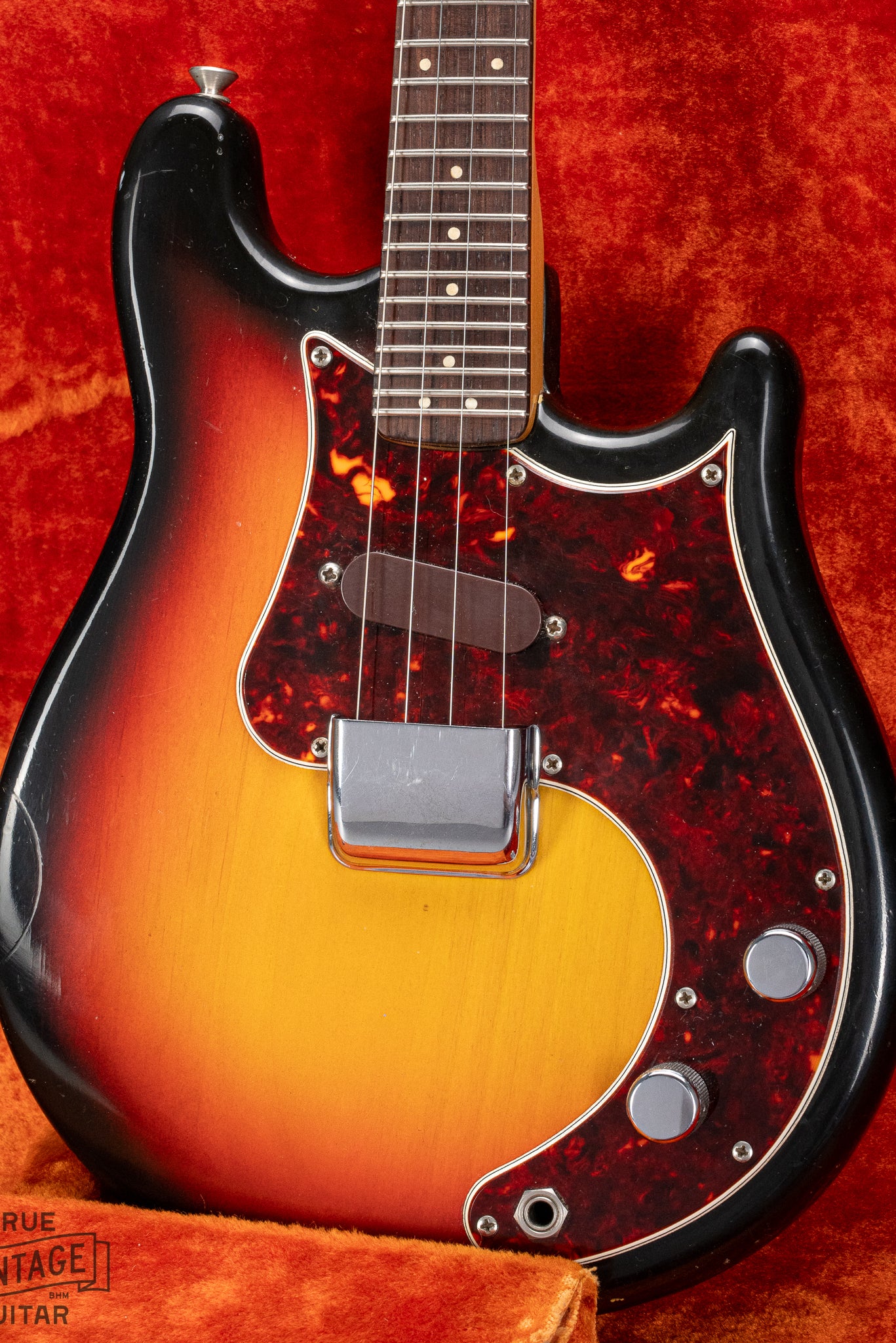 Front of 1965 Fender Electric Mandolin Sunburst guitar mandolin body tortoise shell pickguard pickup