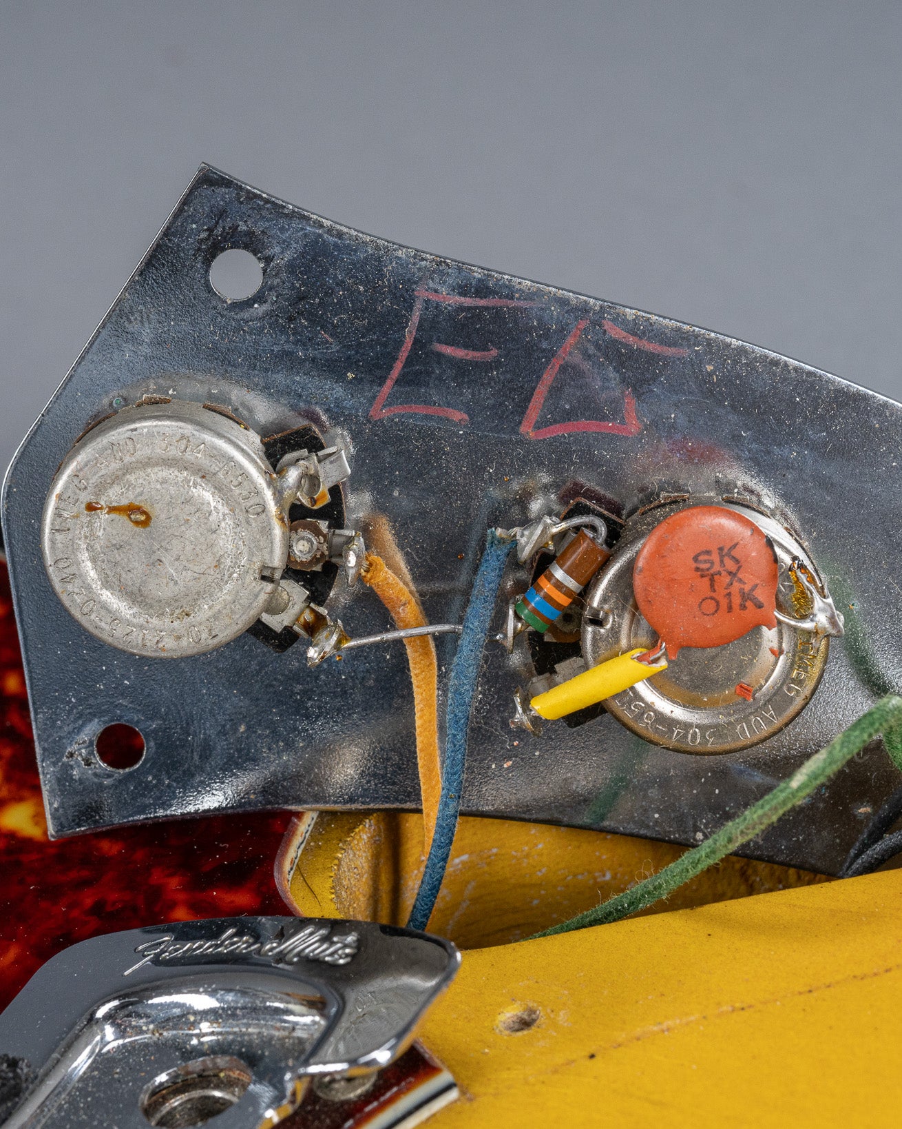 1965 Fender Jaguar Sunburst Pots and Pot Codes