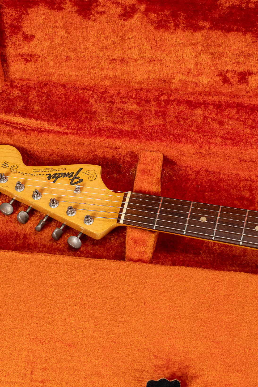 1965 Fender Jazzmaster sunburst guitar neck and headstock in original case