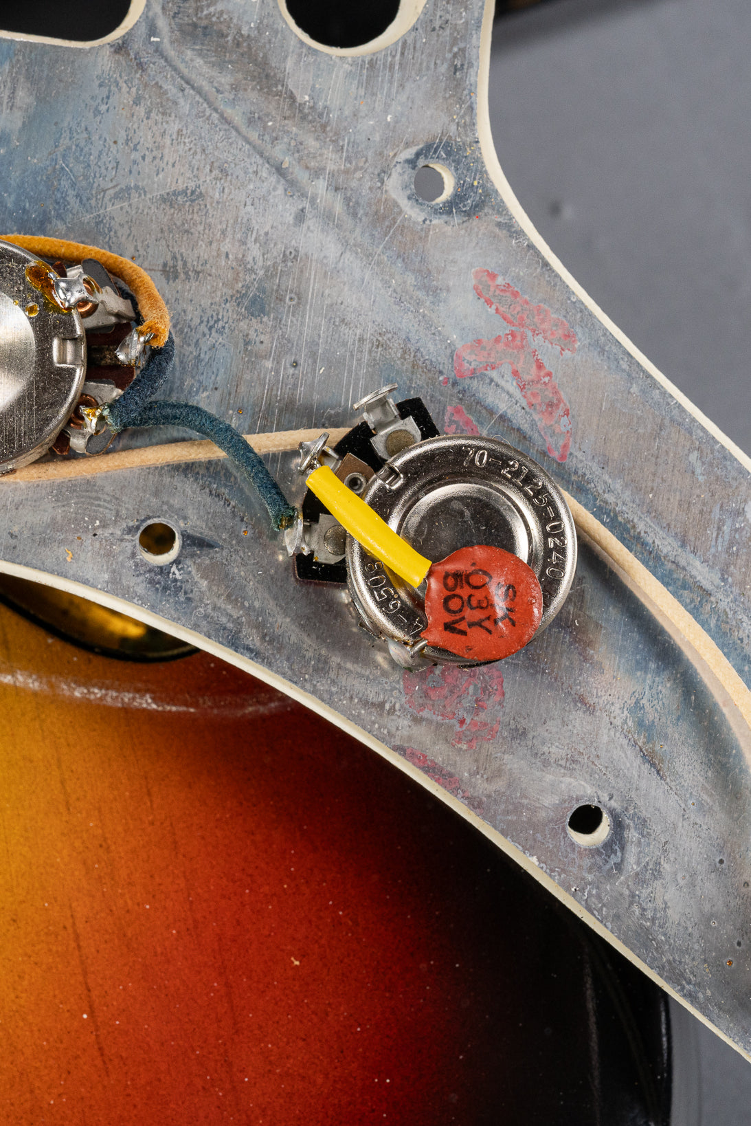 1965 Fender Jazzmaster sunburst guitar pots and pot codes