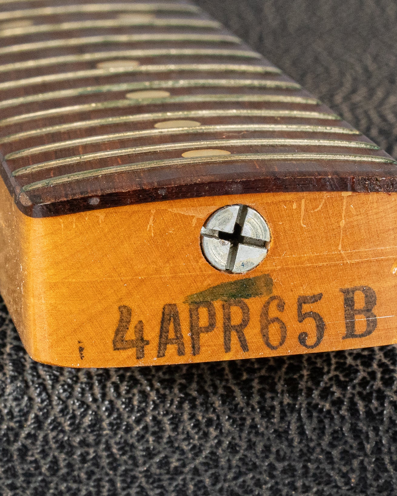 1965 Fender Jazzmaster sunburst guitar neck heel date