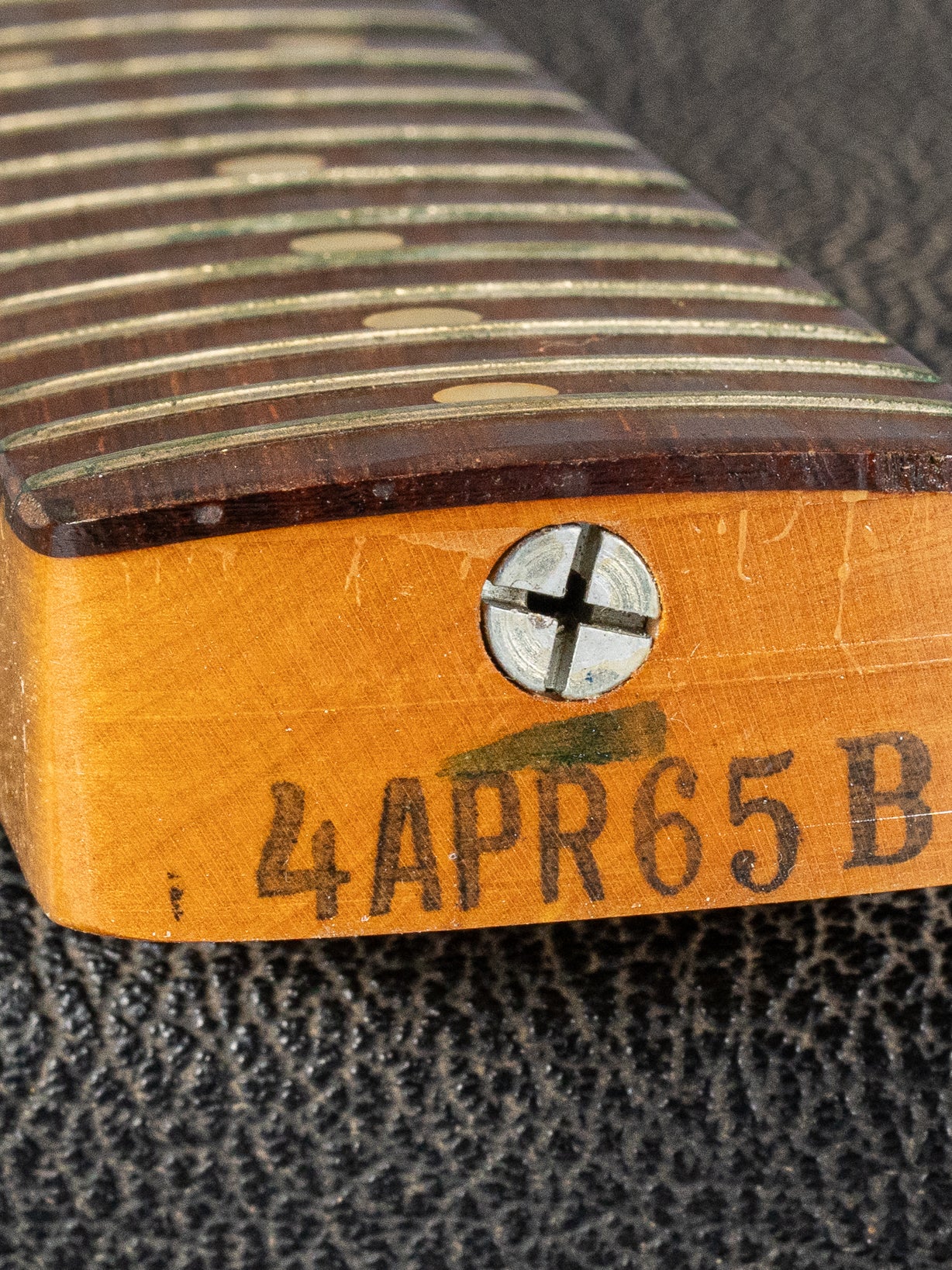 1965 Fender Jazzmaster sunburst guitar neck heel date