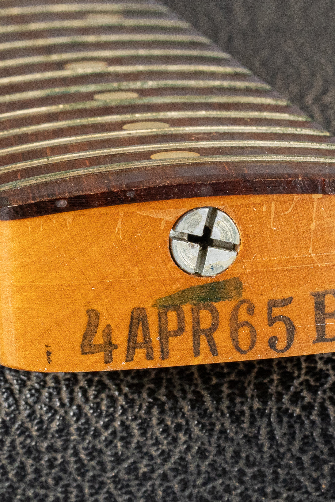 1965 Fender Jazzmaster sunburst guitar neck heel date