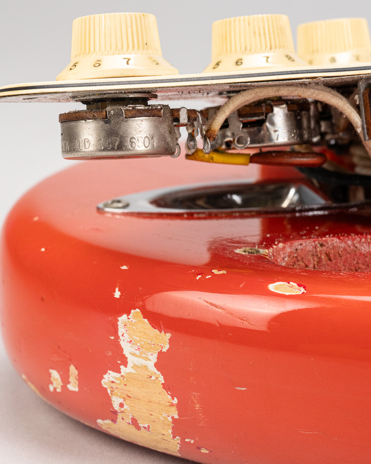 1965 Fender Stratocaster Fiesta Red custom color guitar pot codes