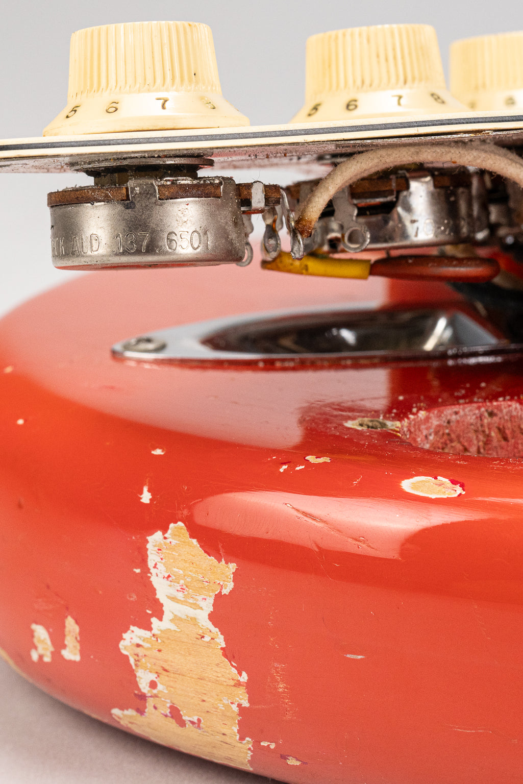 1965 Fender Stratocaster Fiesta Red custom color guitar pot codes