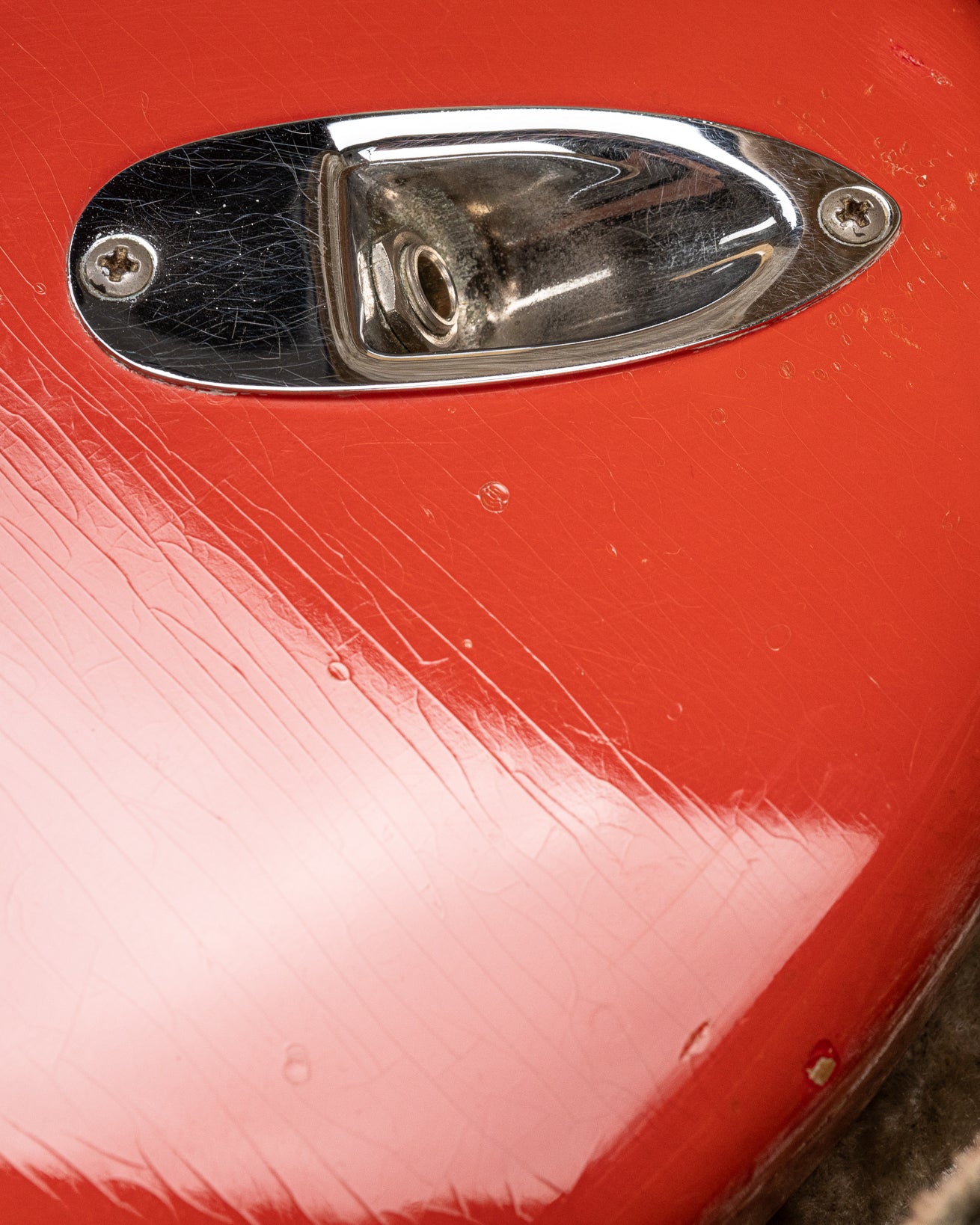 1965 Fender Stratocaster Fiesta Red custom color guitar checking