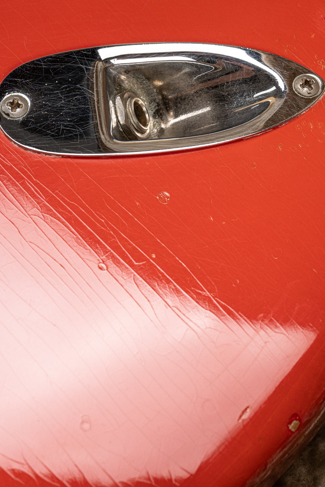 1965 Fender Stratocaster Fiesta Red custom color guitar checking