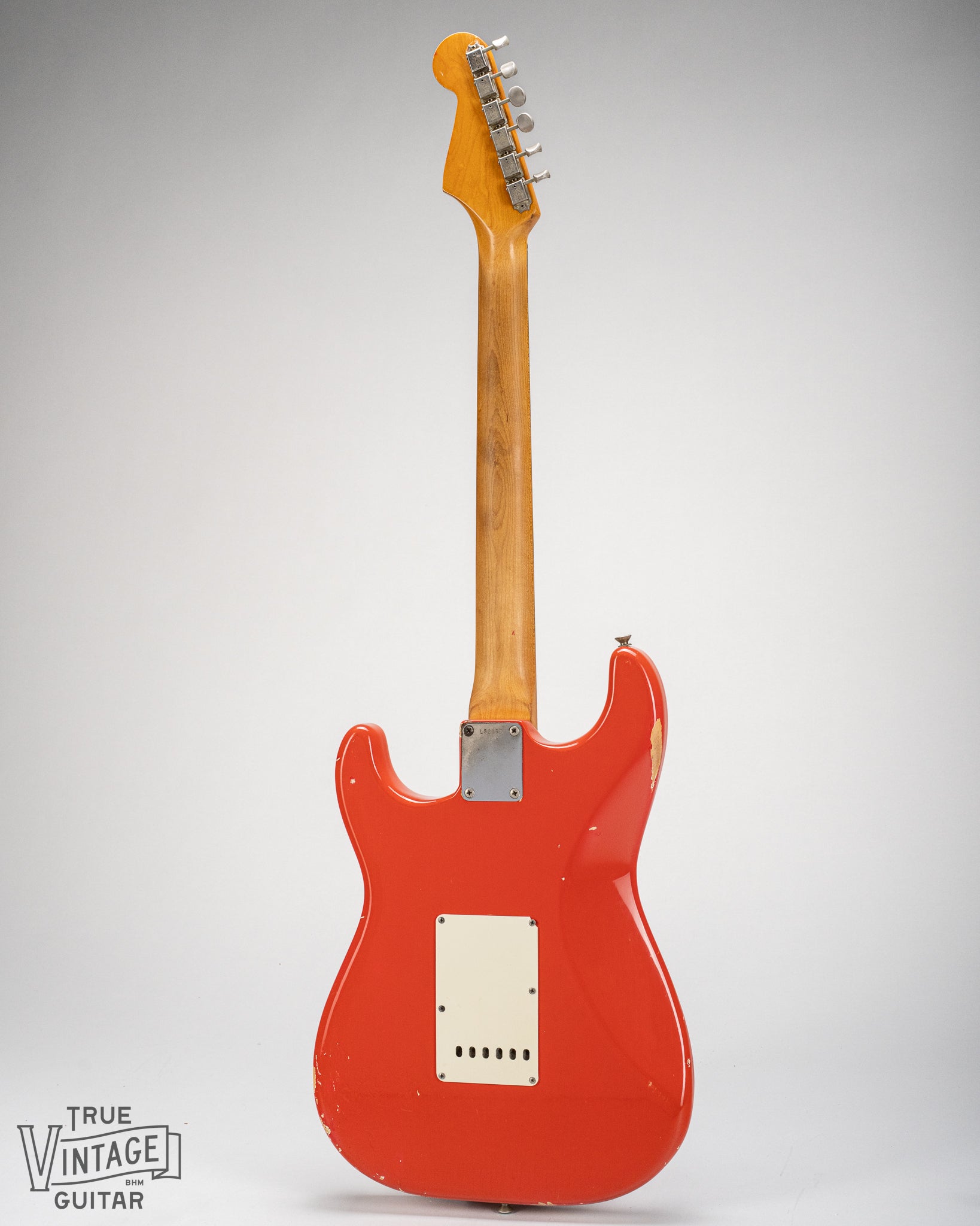 Back of 1965 Fender Stratocaster Fiesta Red