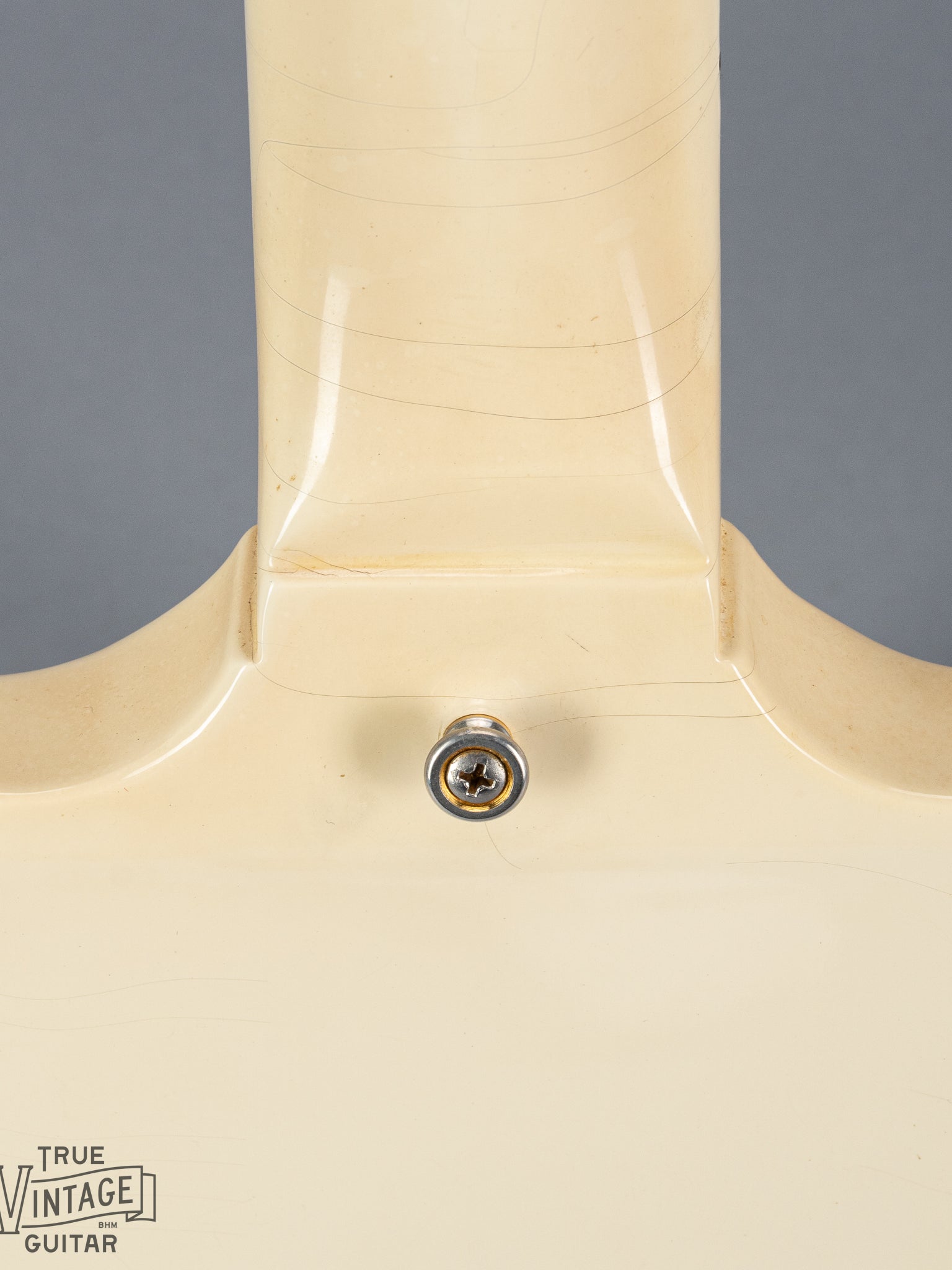 1965 Gibson SG Custom white guitar three pickup with Bigsby B5 vibrato tailpiece neck heel