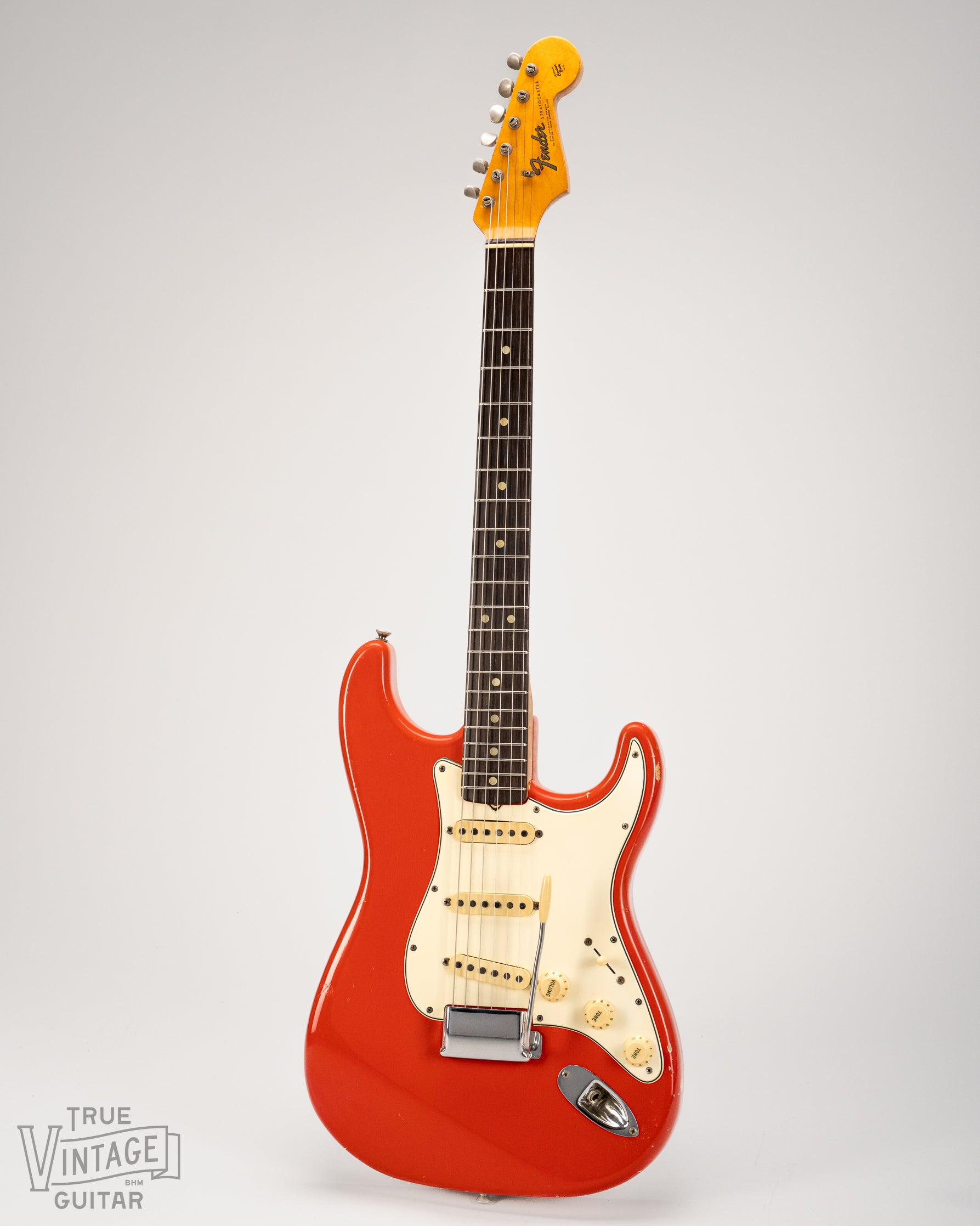 1965 Fender Stratocaster guitar in original Fiesta Red finish