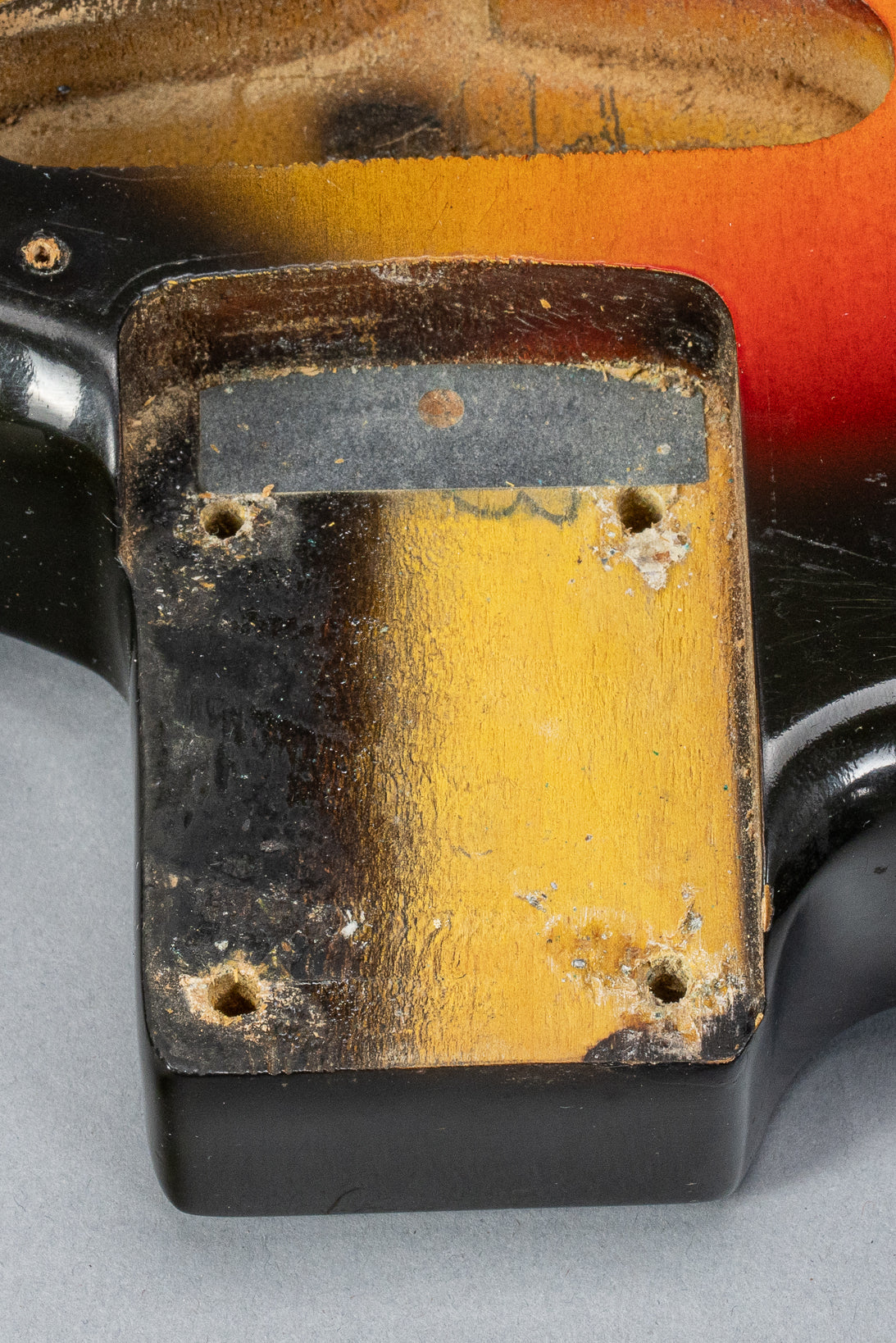 1965 Fender Stratocaster sunburst guitar neck pocket