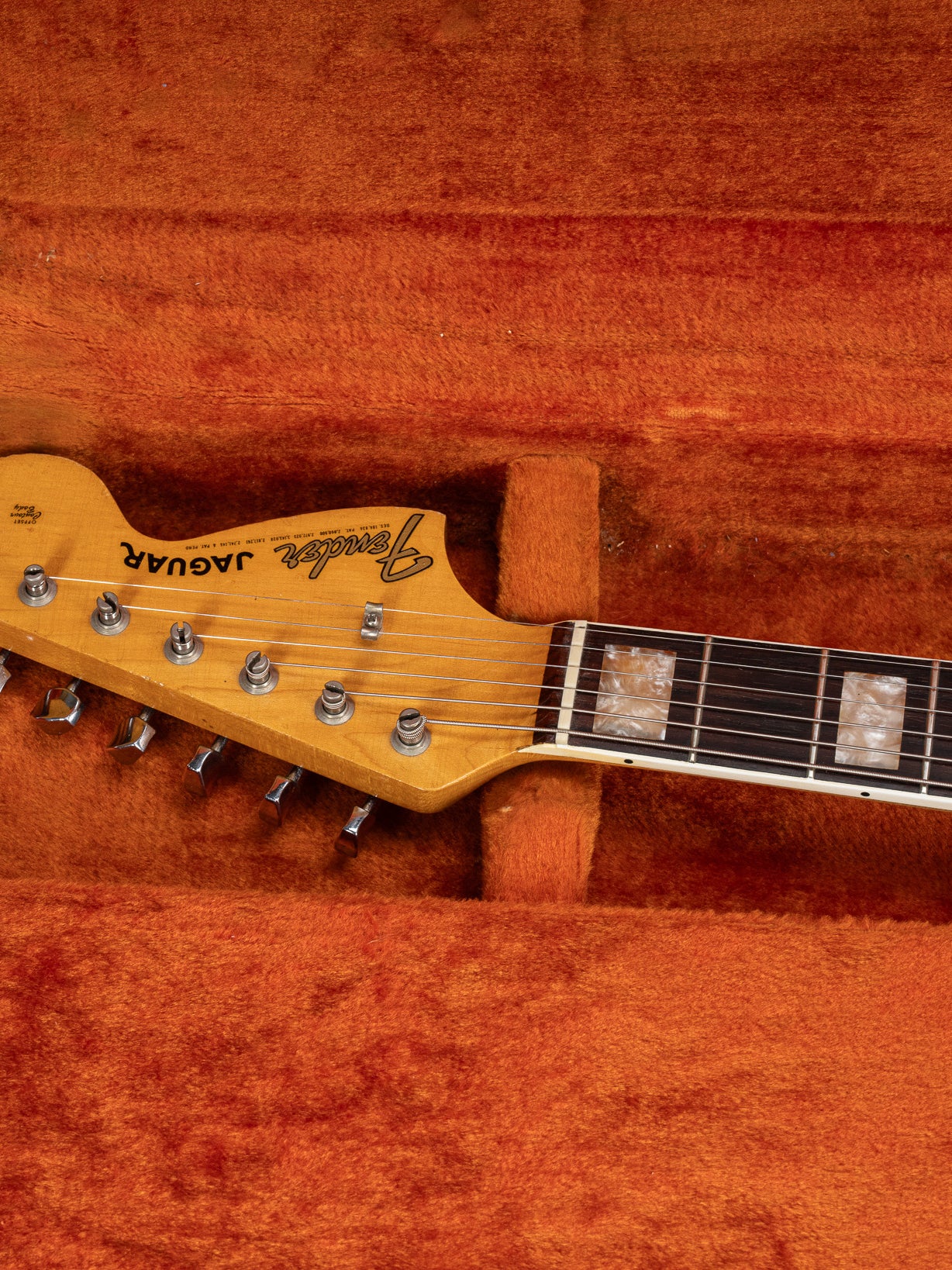 1966 Fender Jaguar Sunburst neck and headstock in original case