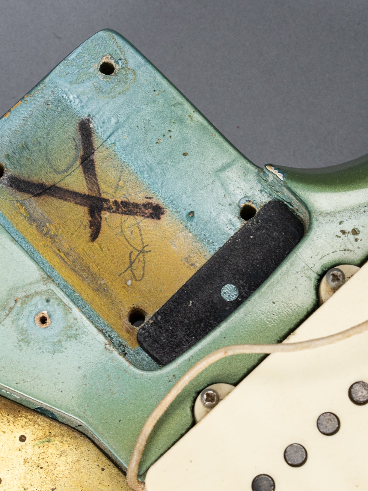 1966 Fender Jazzmaster Blue Ice Metallic Custom Color Guitar interior neck pocket