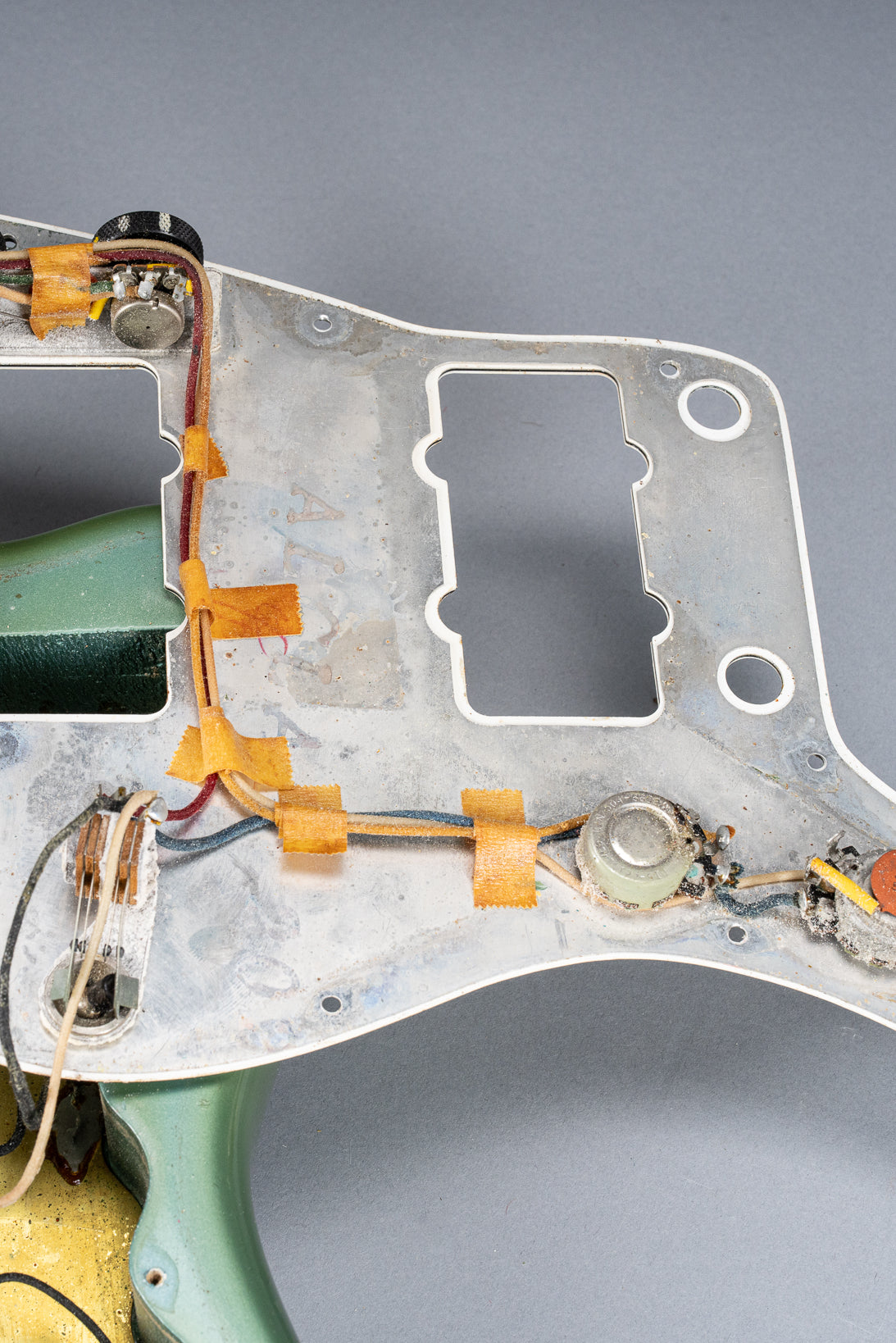 1966 Fender Jazzmaster Blue Ice Metallic Custom Color Guitar interior cavity electronics and wiring