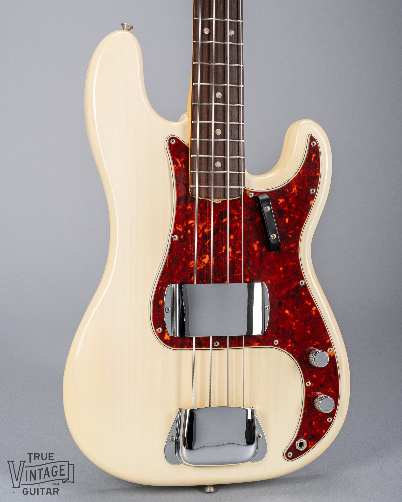 Front of 1966 Fender Precision Bass Blond bass guitar body Tortoise Shell